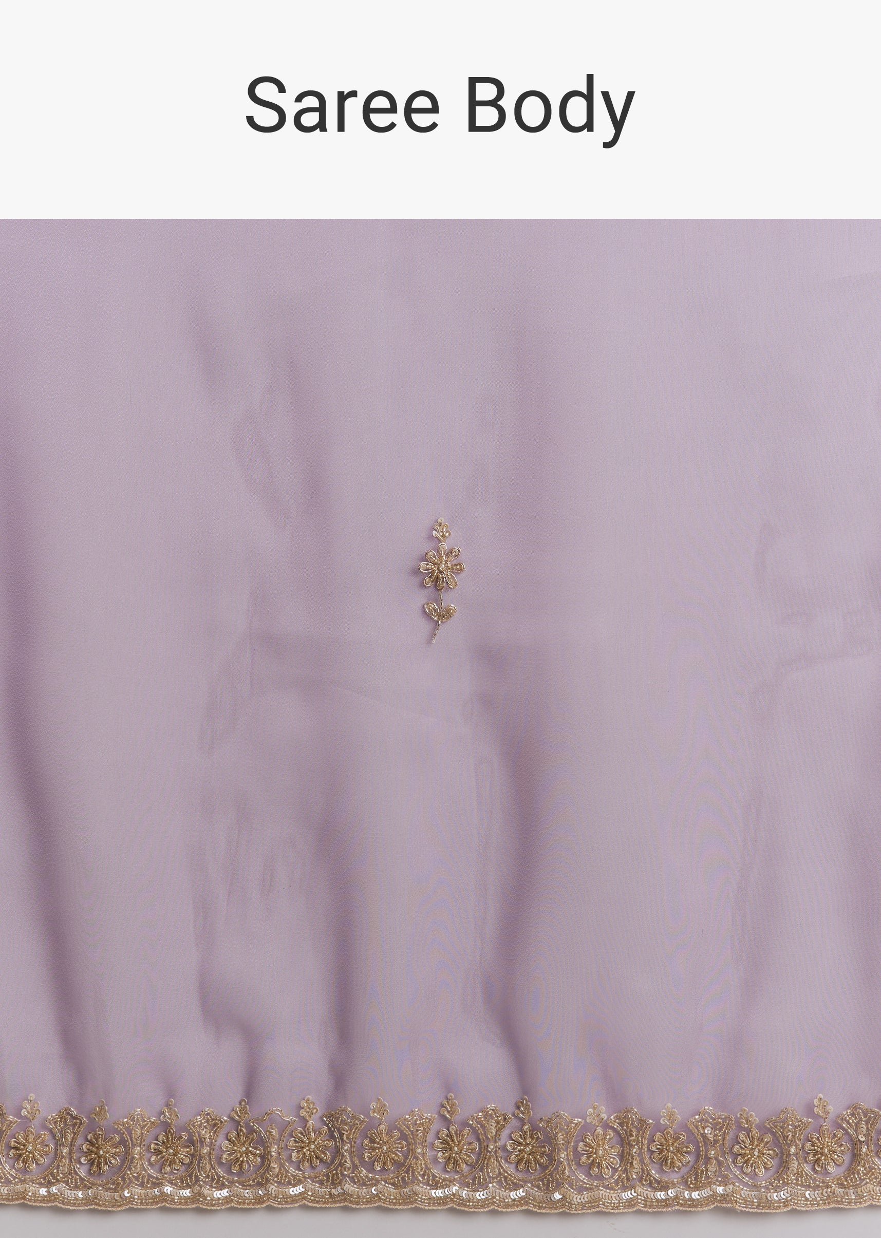 Purple Tissue Saree With Zardosi And Bead Embroidery