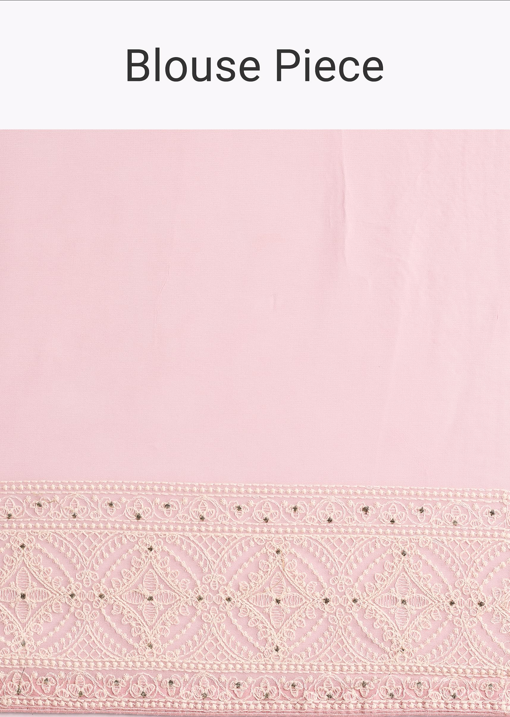 Baby Pink Georgette Chikankari Saree With Unstitched Blouse