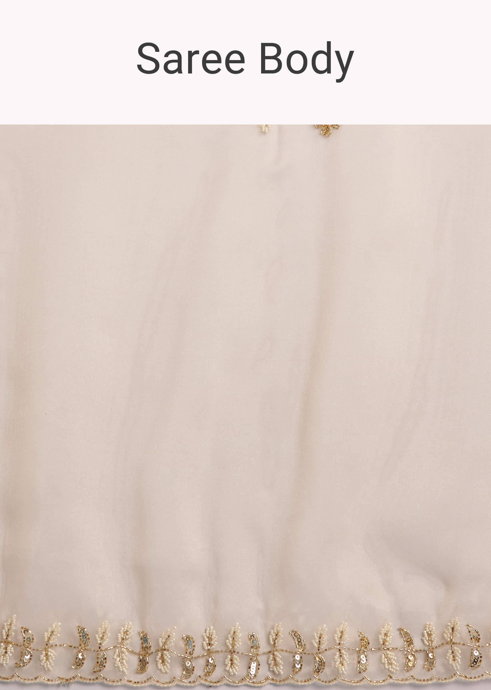 Beige Organza Tissue Saree With Cutdana Detailing