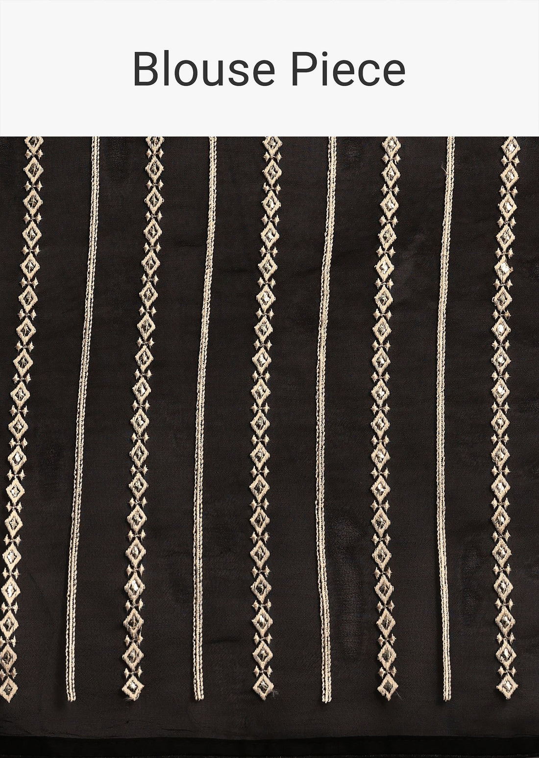 Black Georgette Parsi Gara Saree With Unstitched Blouse