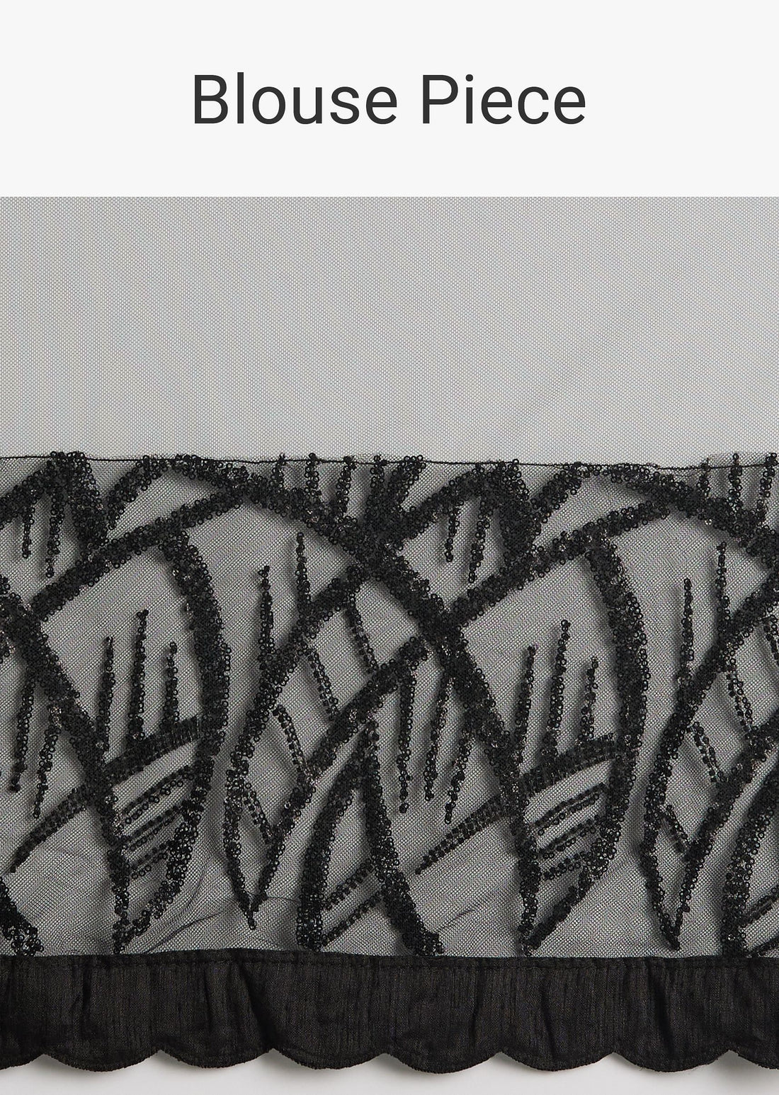 Black Net Saree With Sequins And Stones Embroidery