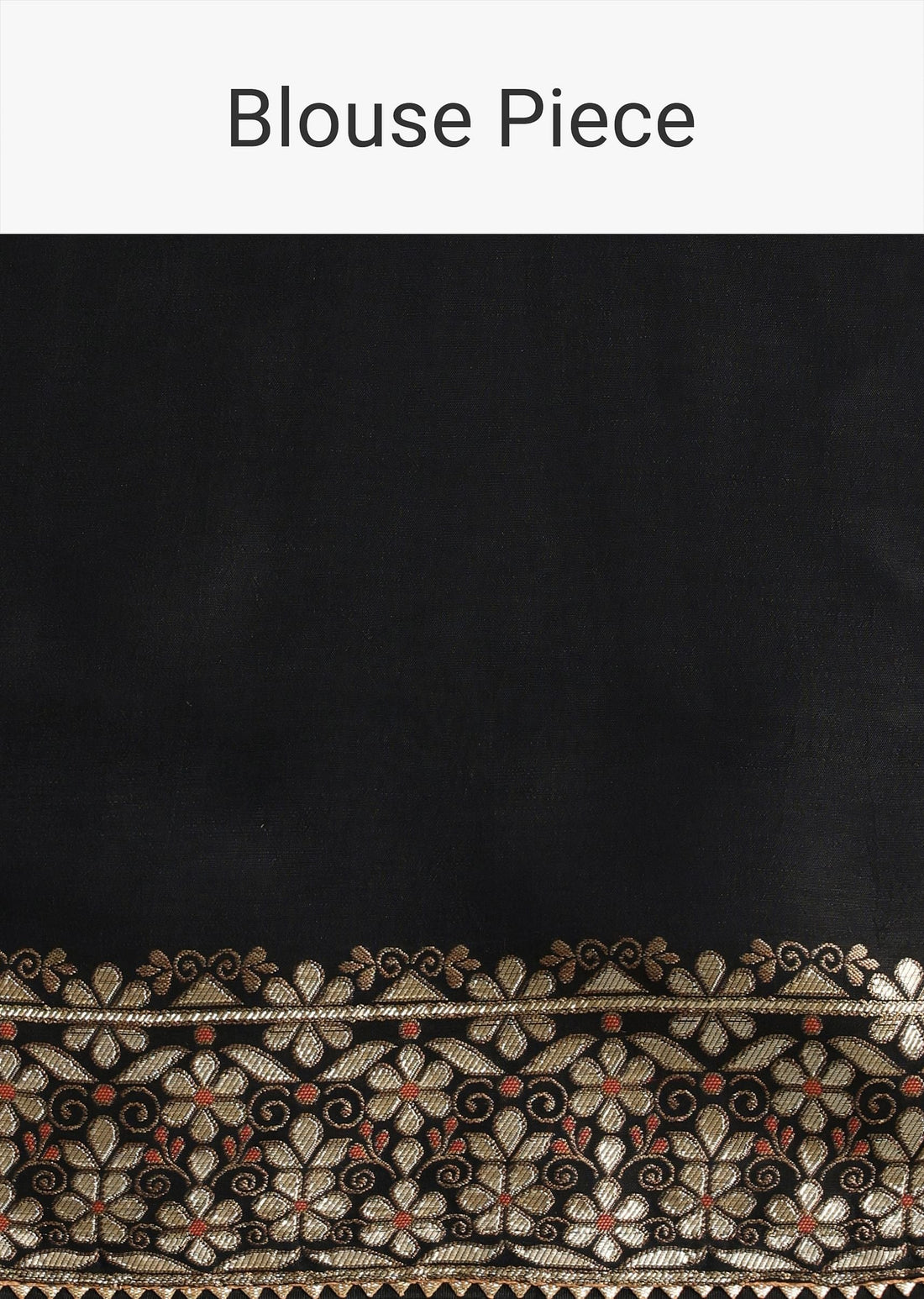 Black Silk Saree In Butta Work With Unstitched Blouse