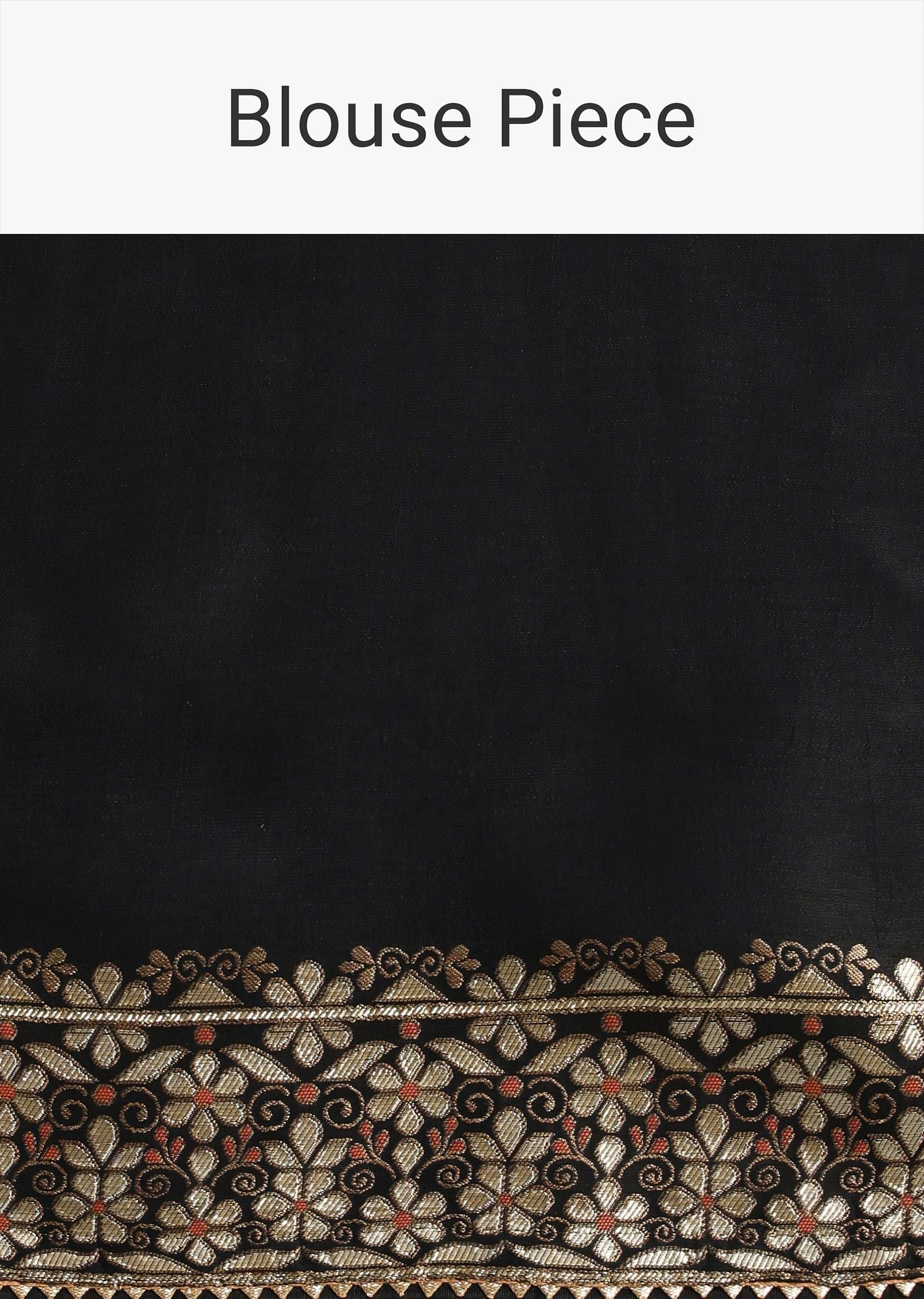 Black Silk Saree In Butta Work With Unstitched Blouse
