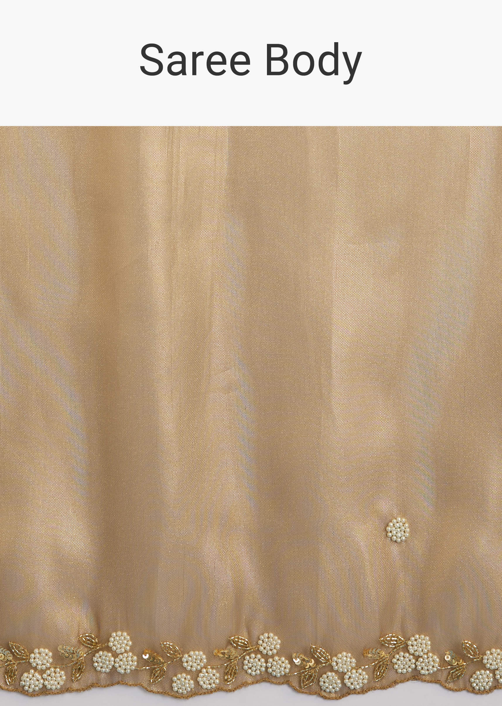 Copper Brown Organza Tissue Saree With Beaded Border