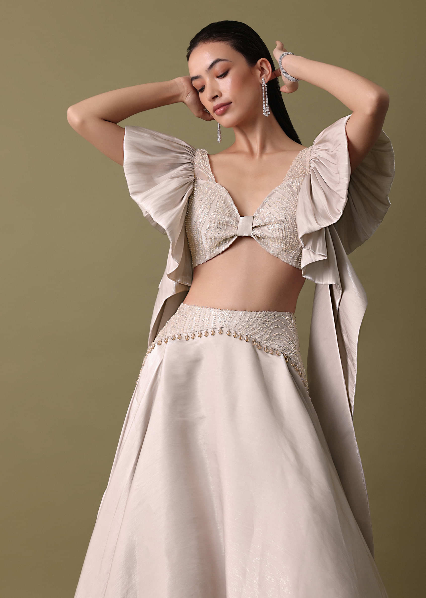 Double Layered Skirt With Lilac Frill Blouse