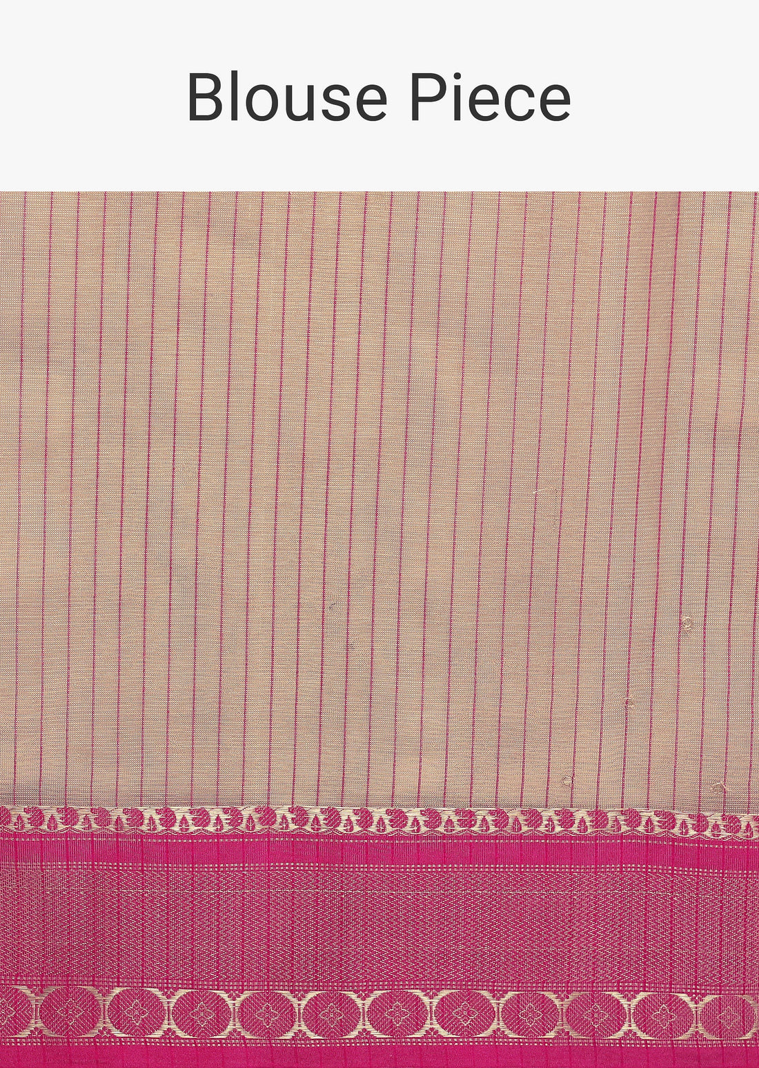 Gold Kota Silk Chanderi Saree With Mirror Detail And Unstitched Blouse Piece