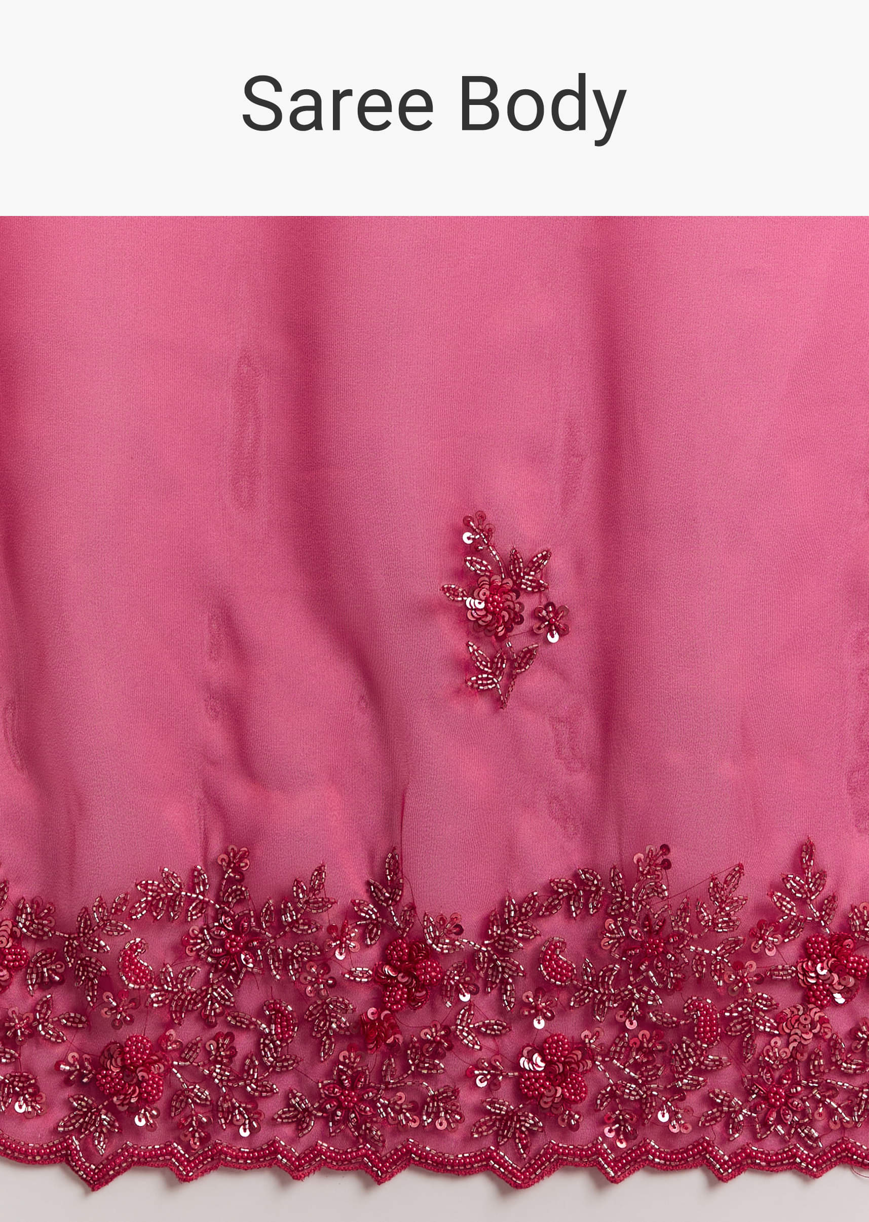 Hot Pink Organza Saree With Stone And Cutdana Embroidery