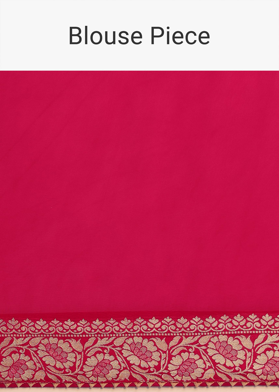 Hot Pink Woven Khadi Georgette Saree With Unstitched Blouse