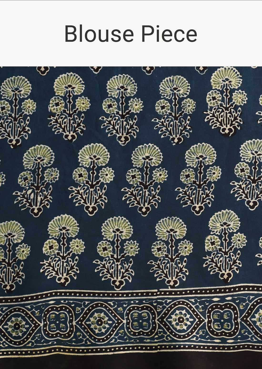 Indigo Satin Modal Handblock Printed Ajrakh Saree