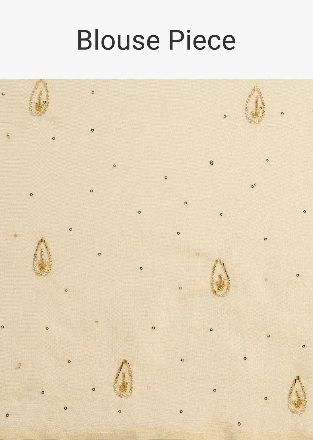 Ivory Tissue Saree With Cutdana Embroidered Border and Unstitched Blouse
