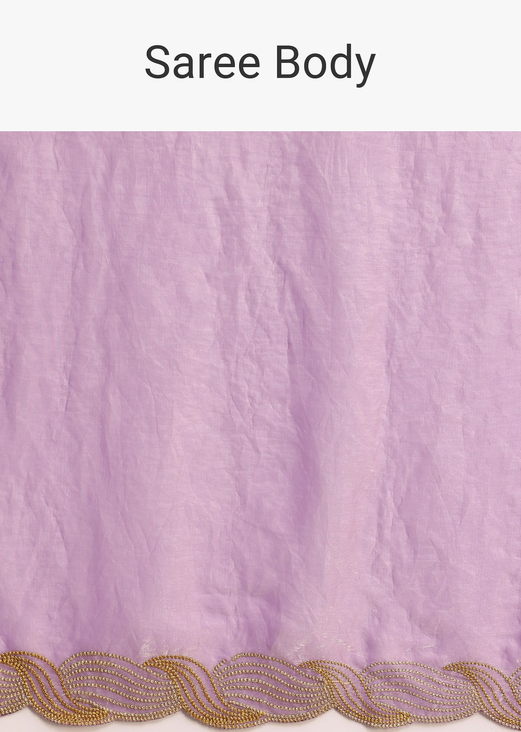 Lavender Soft Tissue Saree With Zari Embroidered Border
