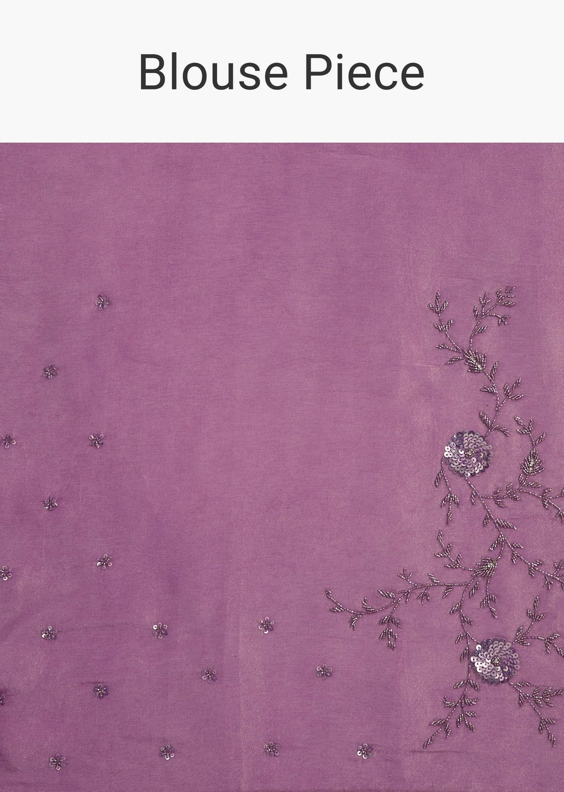 Light Lavender Tissue Saree With Floral Embroidered Scallop Border