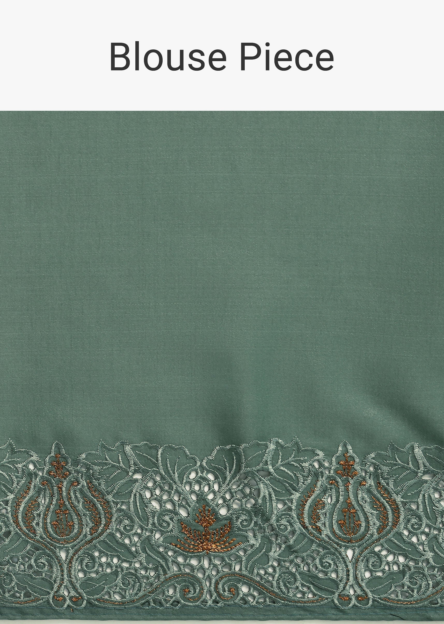 Moss Green Tussar Saree With Unstitched Blouse