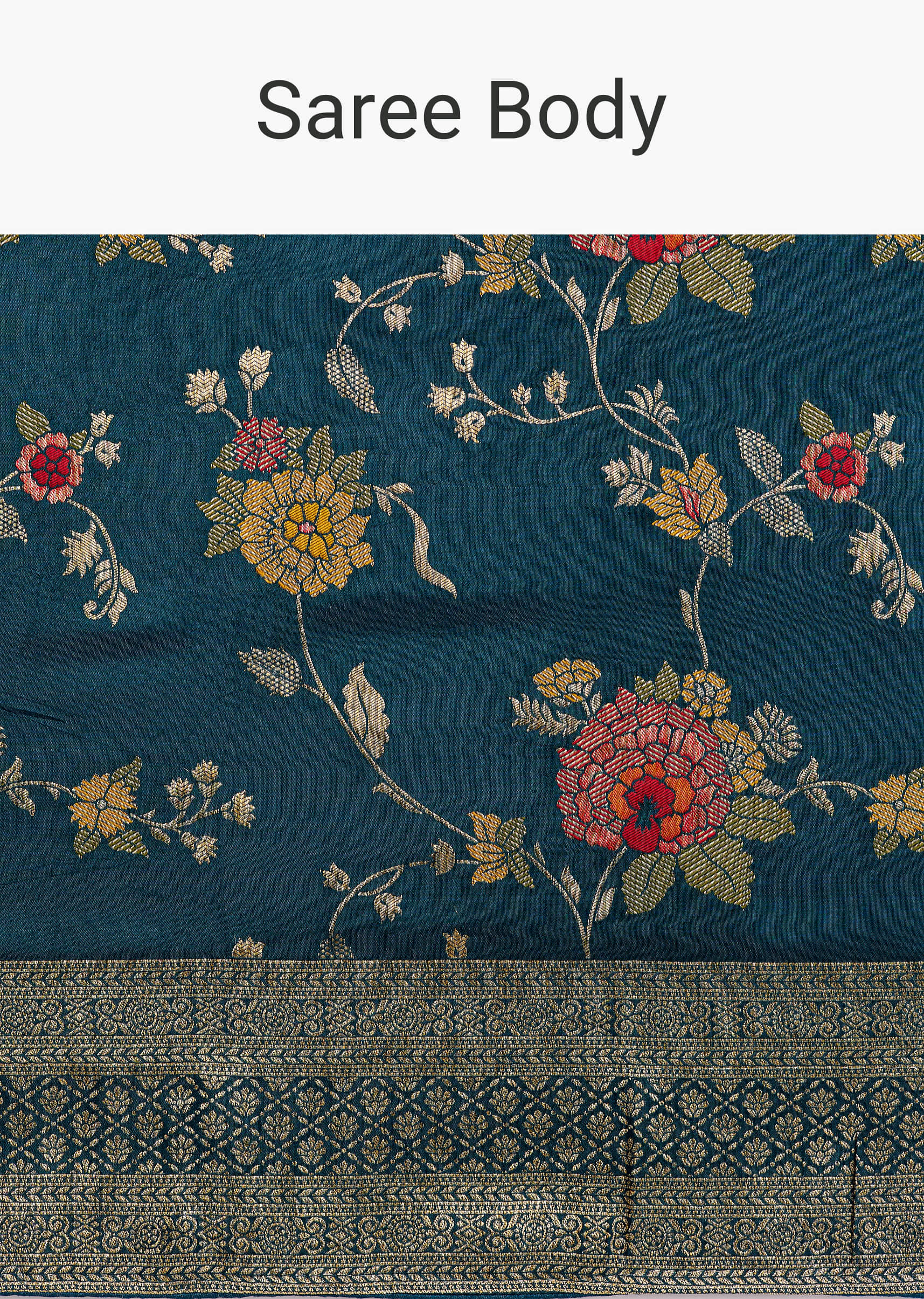 Multicolor Dola Silk Floral Jaal Woven Saree