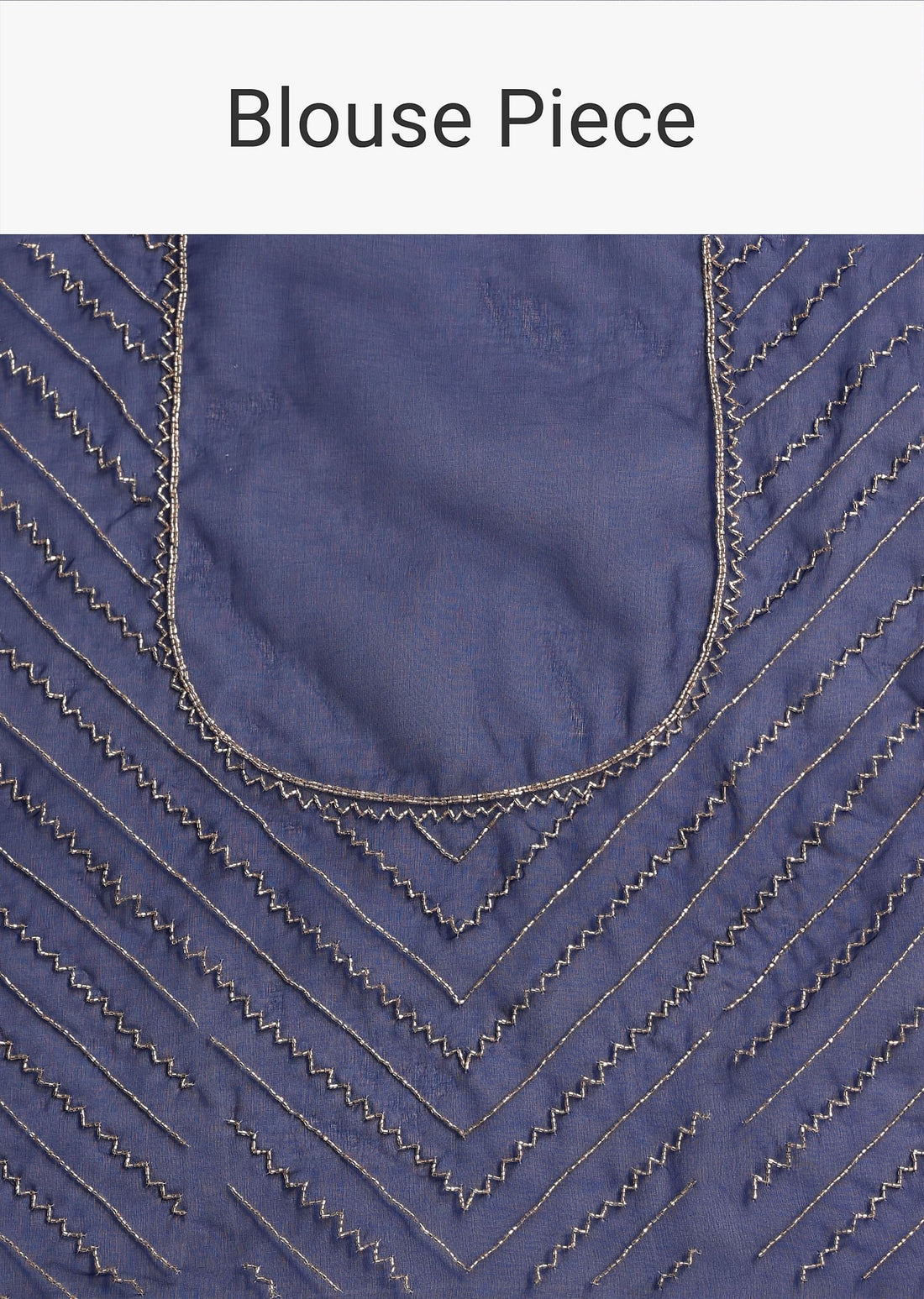 Navy Blue Cutdana Embroidered Saree With Unstitched Blouse