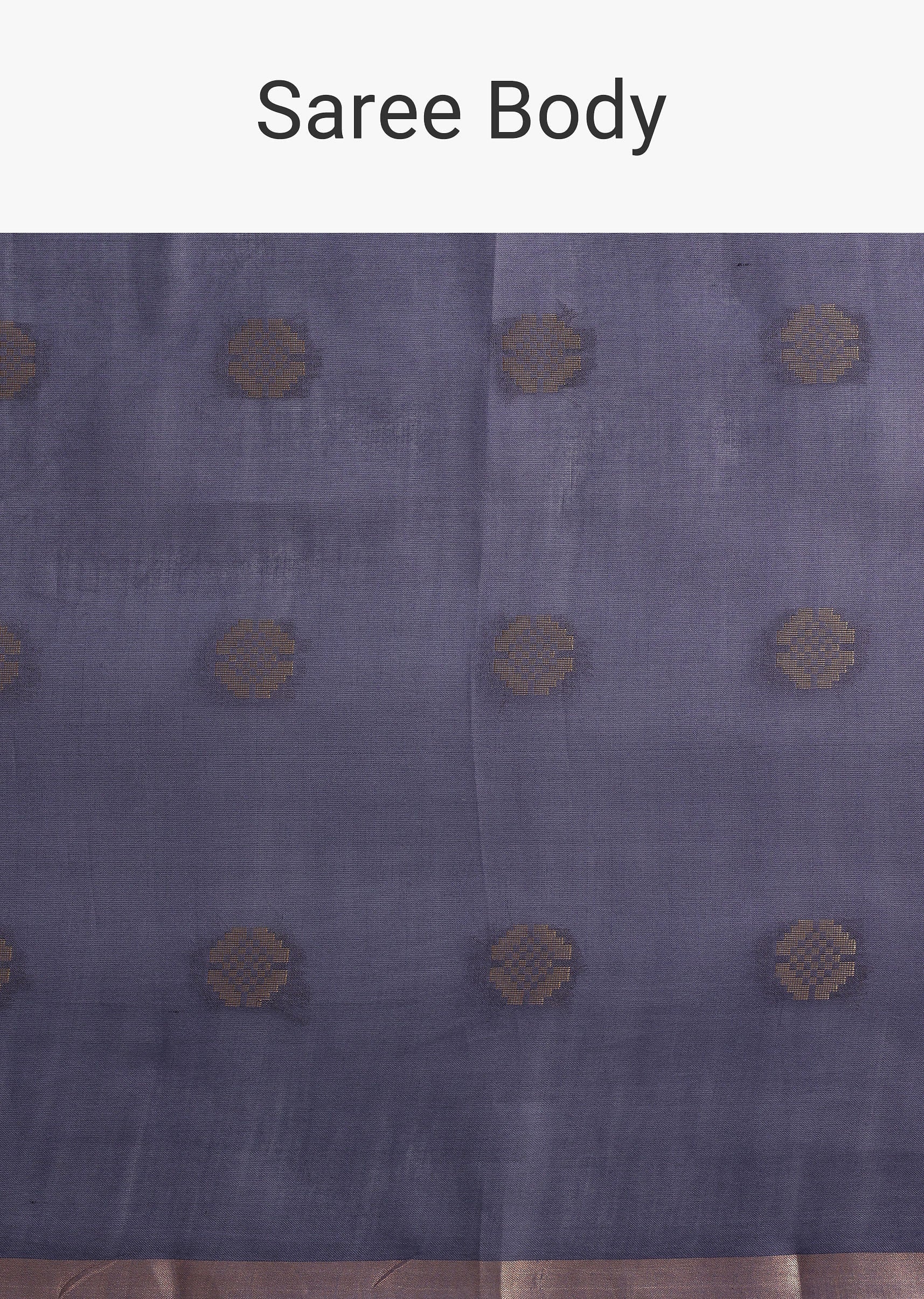 Navy Blue Spun Silk Saree With Butti Work