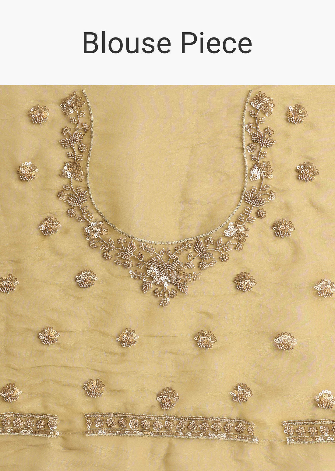 Occur Yellow Tissue Floral Saree With Scallop Embroidered Border