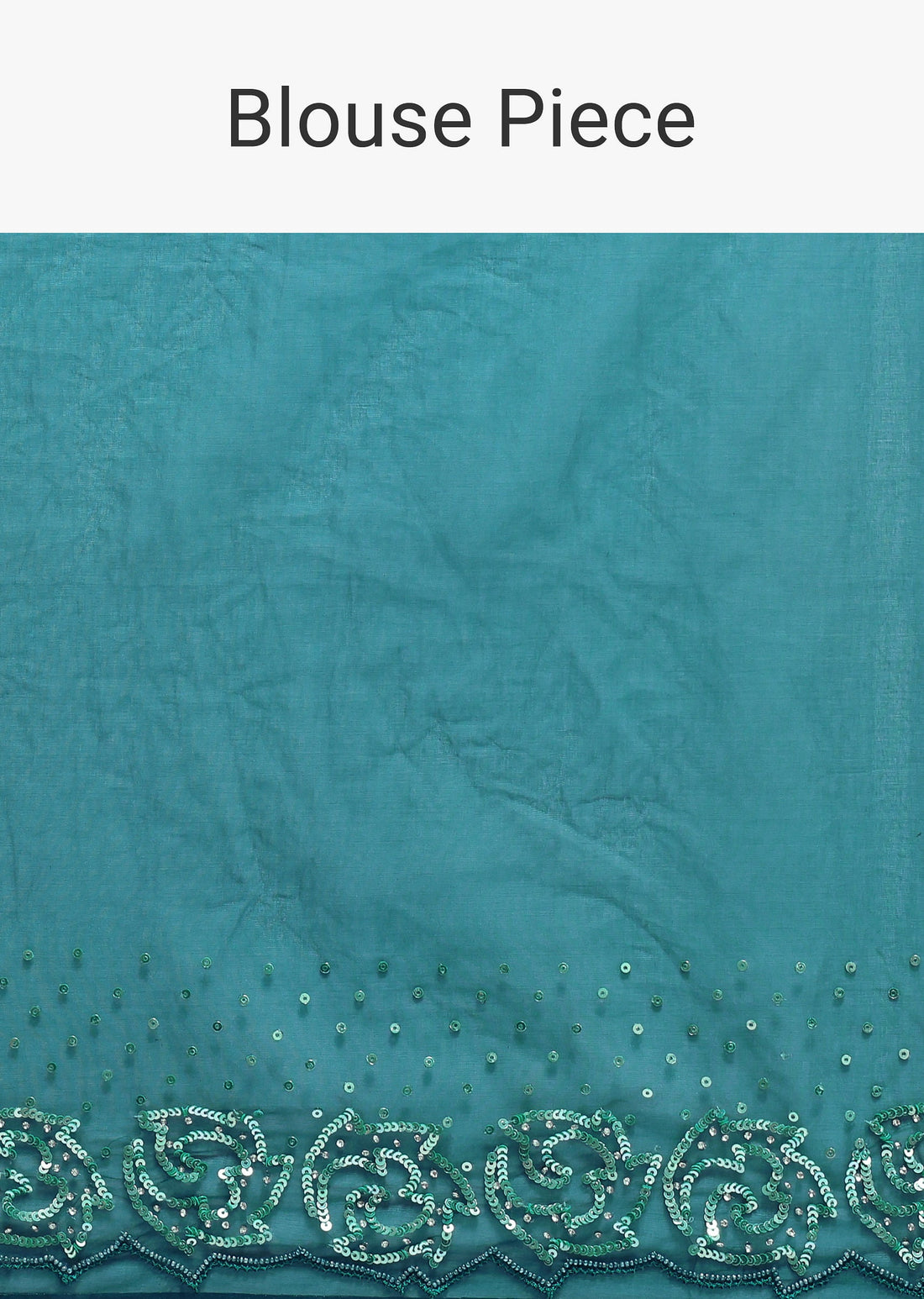 Peacock Blue Embroidered Saree With Unstitched Blouse
