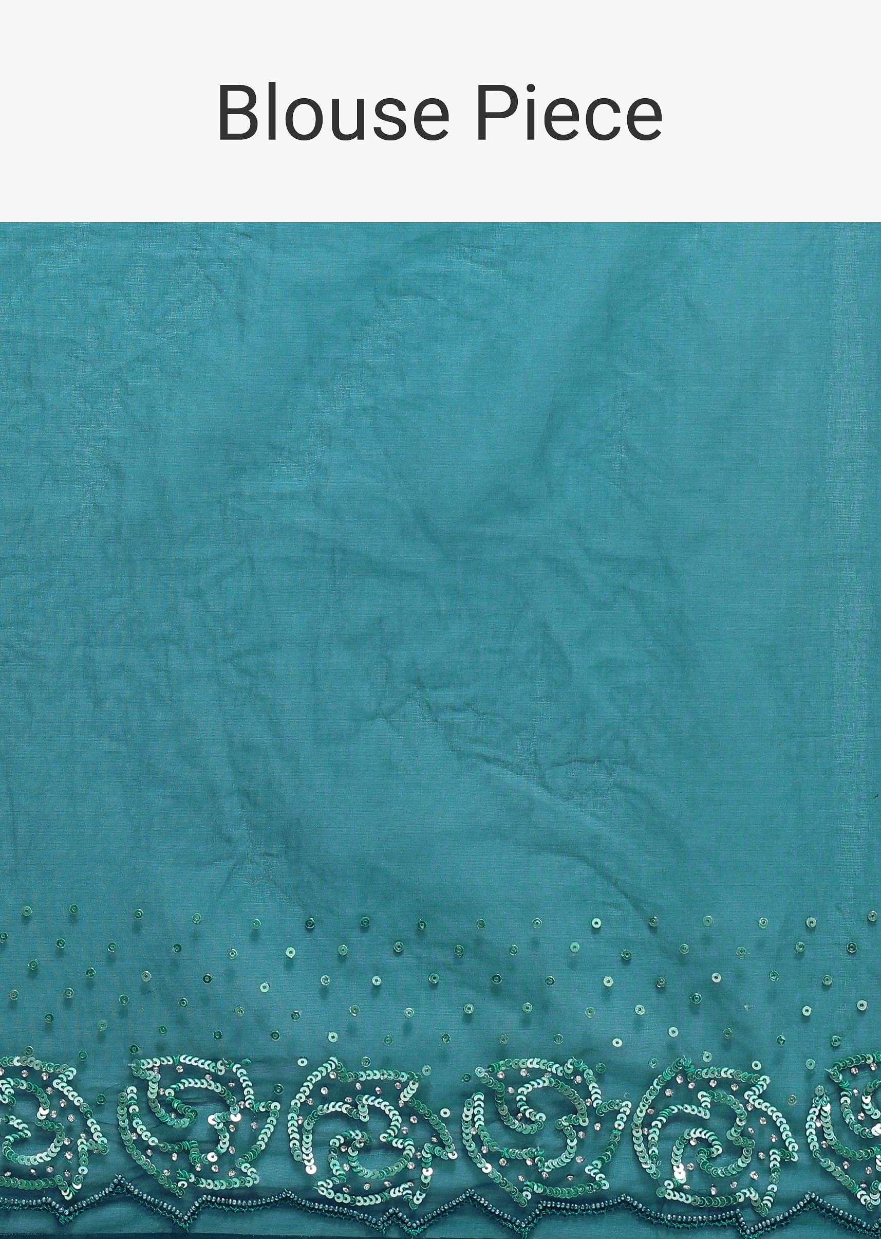Peacock Blue Embroidered Saree With Unstitched Blouse