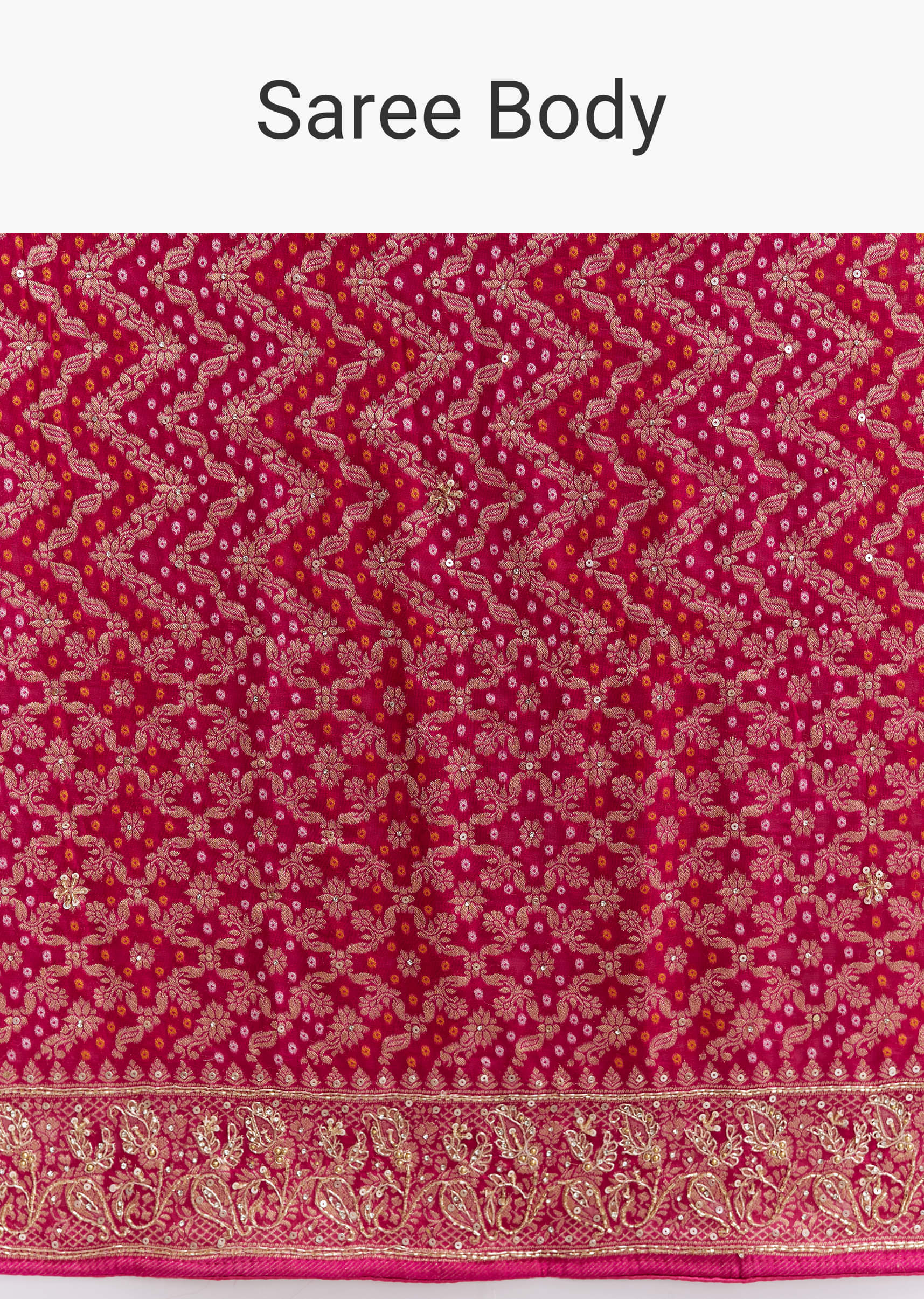 Rani Pink Banarasi Georgette Saree With Heavy Embroidery