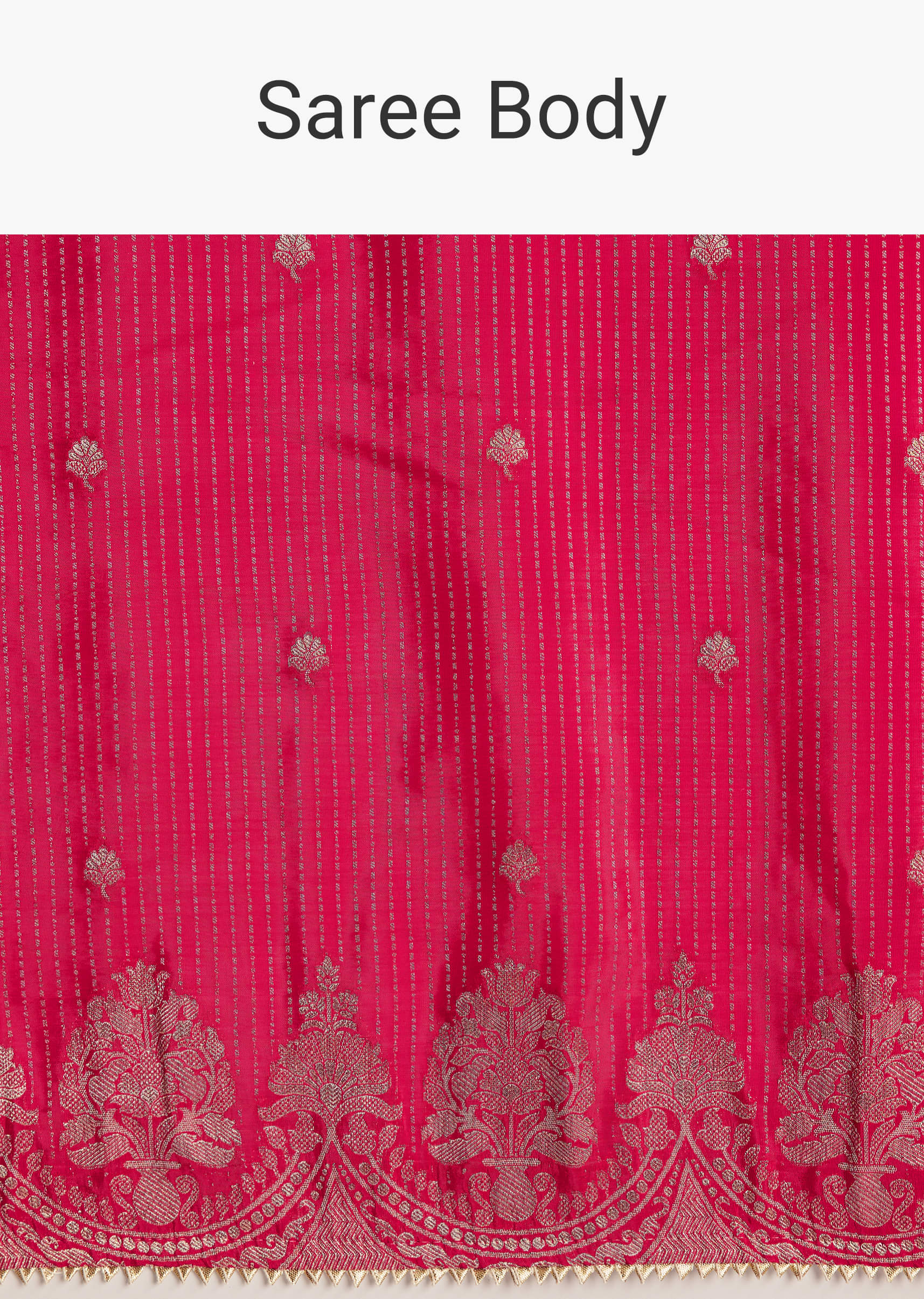 Pink Georgette Lurex Saree With Brocade Butti And Gota Patti Border