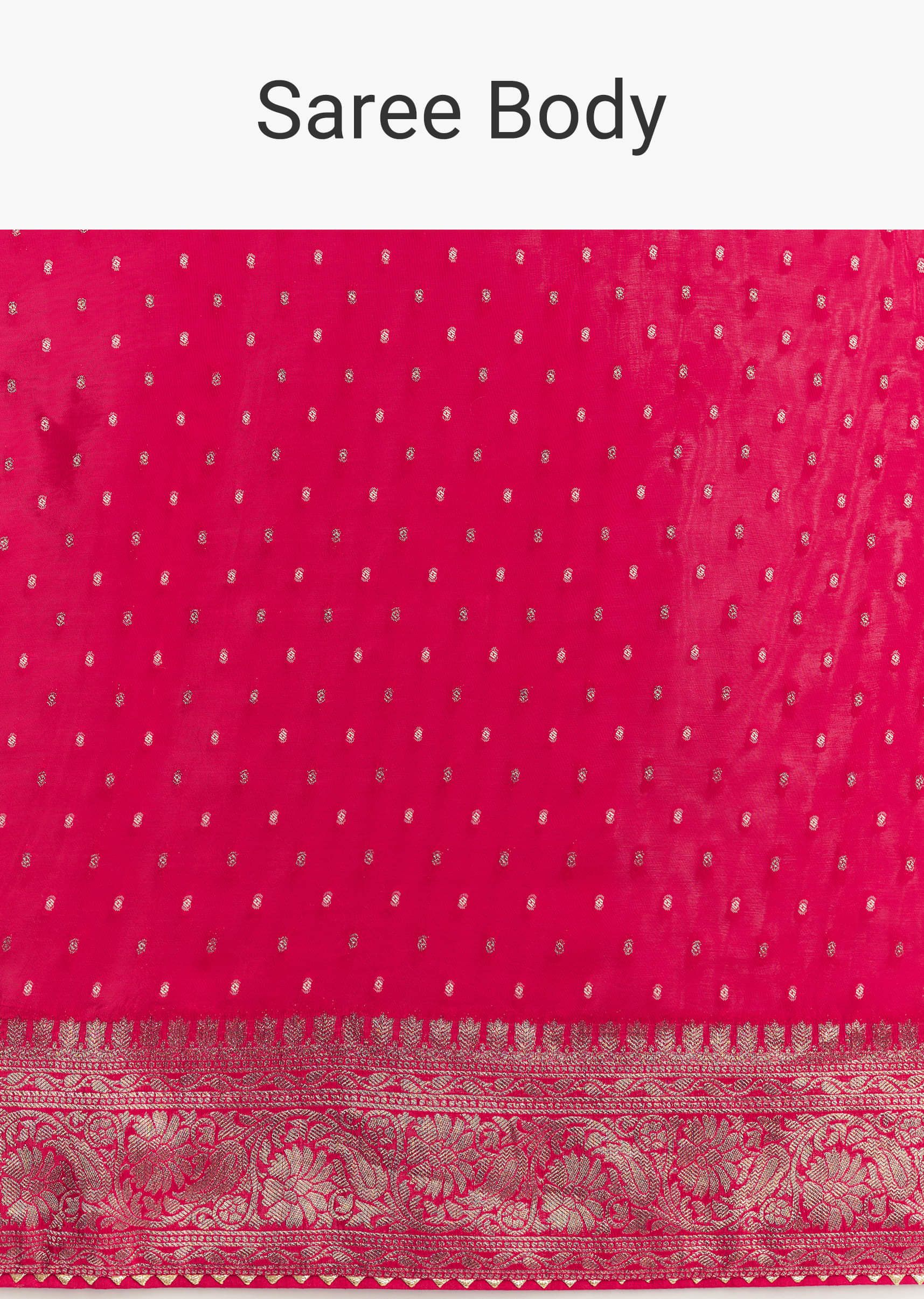 Pink Satin Saree With Zari Vine Design