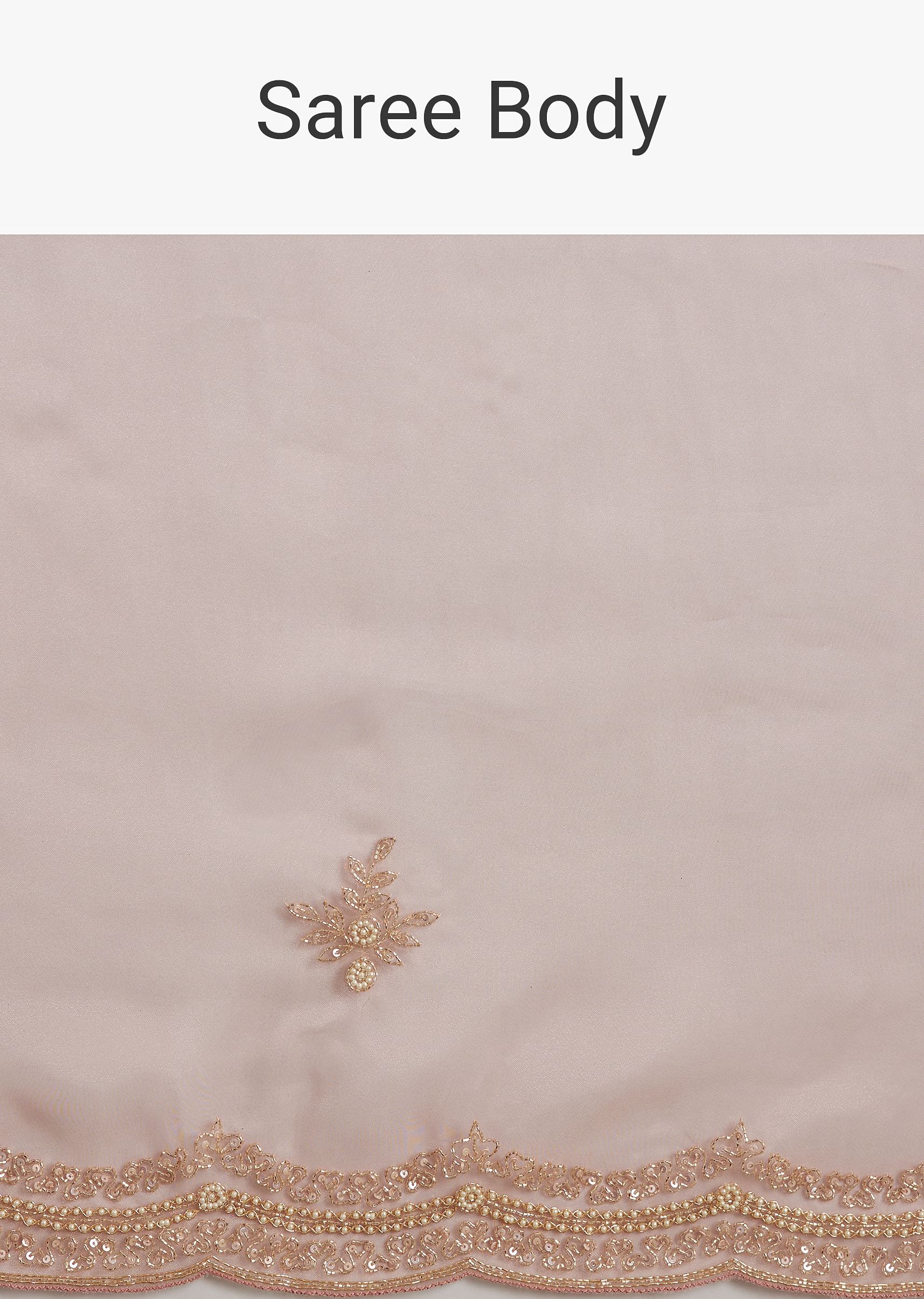 Pink Tissue Embroidered Saree With Cutdana Sequins And Moti