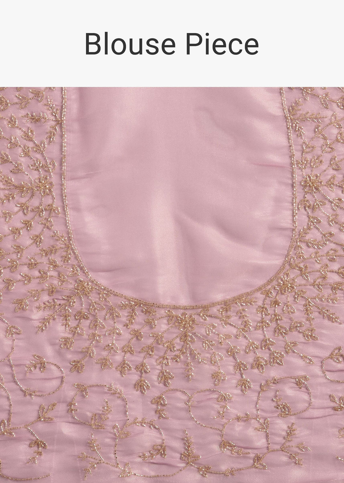 Pink Tissue Saree With All Over Stone Embellishment And Cutdana Scallop Border