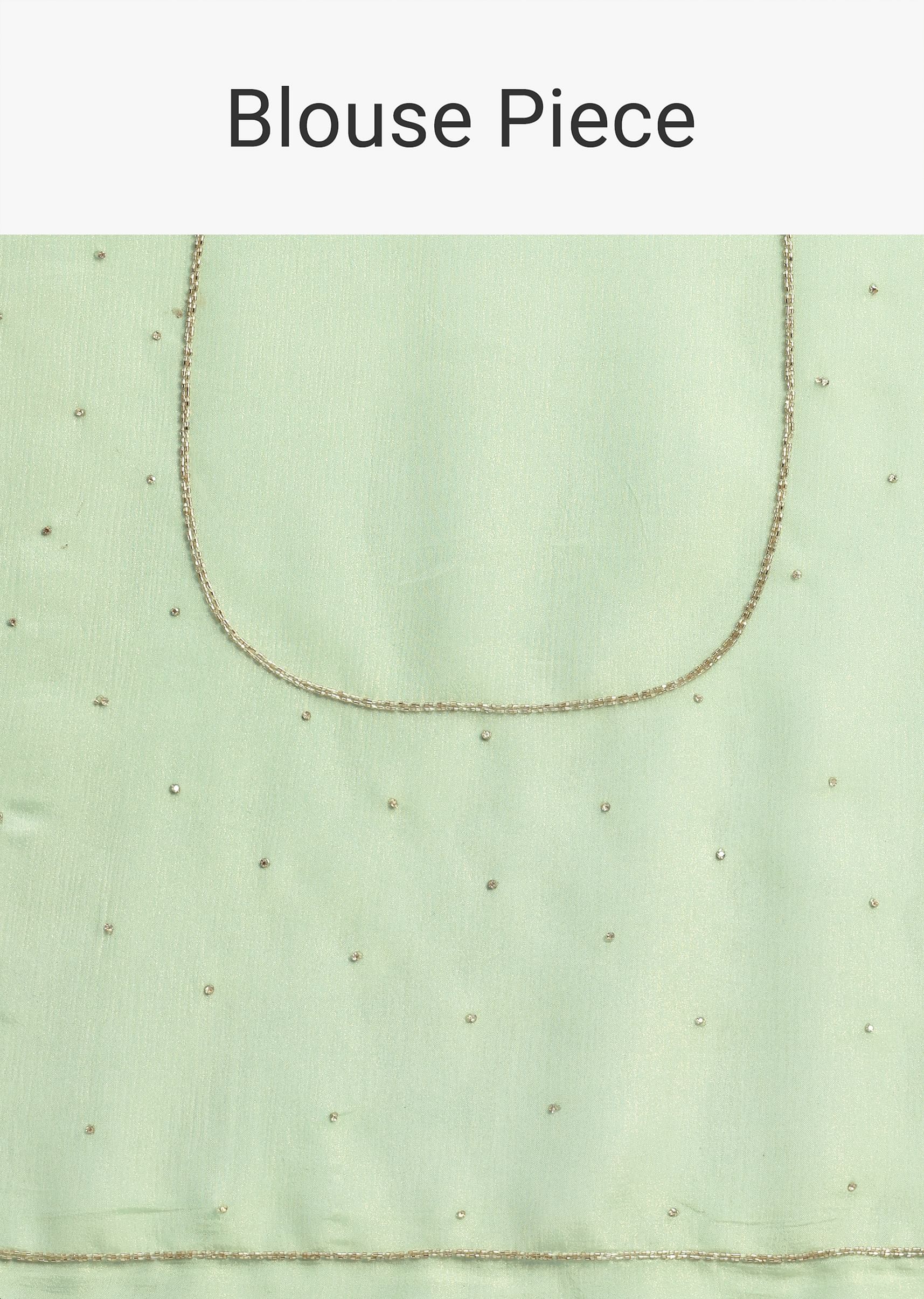 Pista Green Embroidered Georgette Saree With Unstitched Blouse