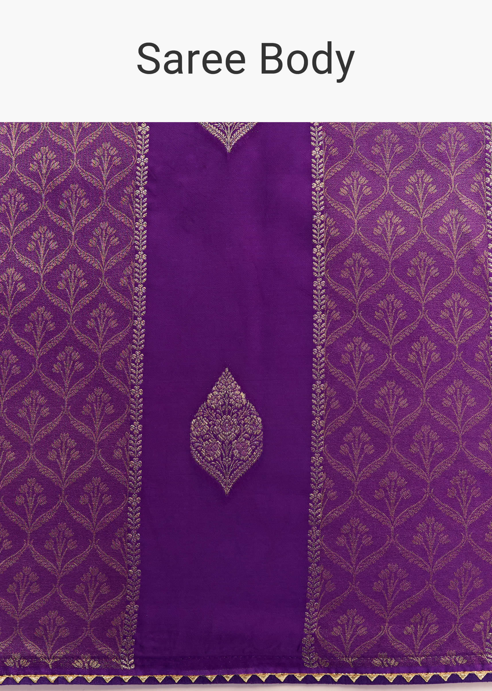 Purple Dola Silk Saree With Gota Patti Motif And Embroidered Blouse