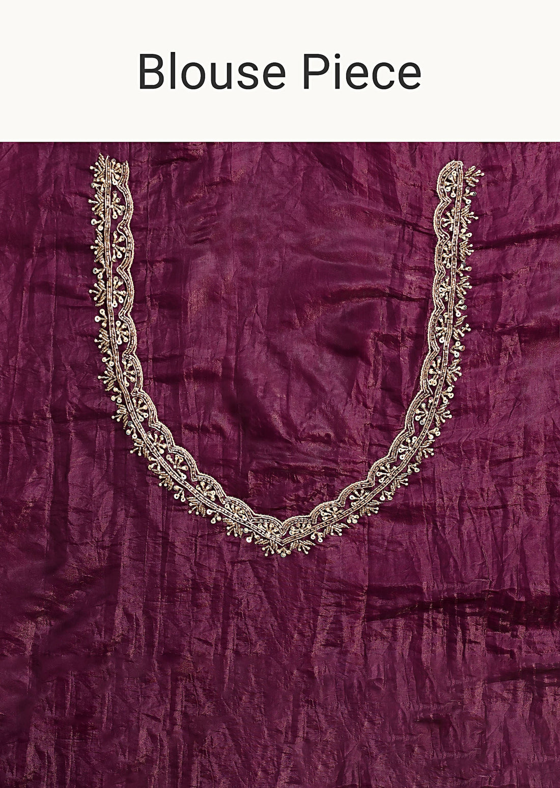Purple Crushed Tissue Saree With Sequin And Cutdana Embroidered Border