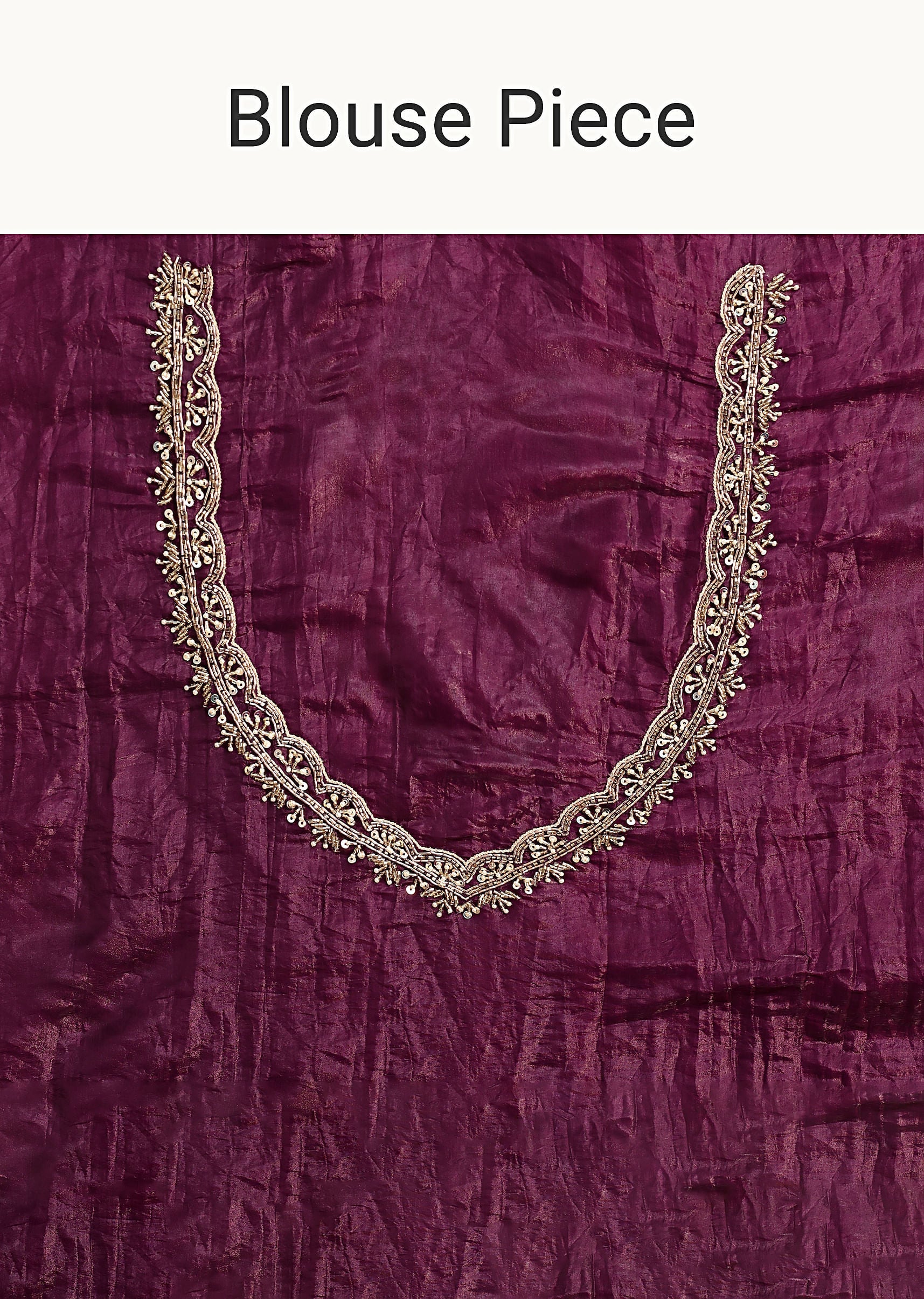 Purple Crushed Tissue Saree With Sequin And Cutdana Embroidered Border