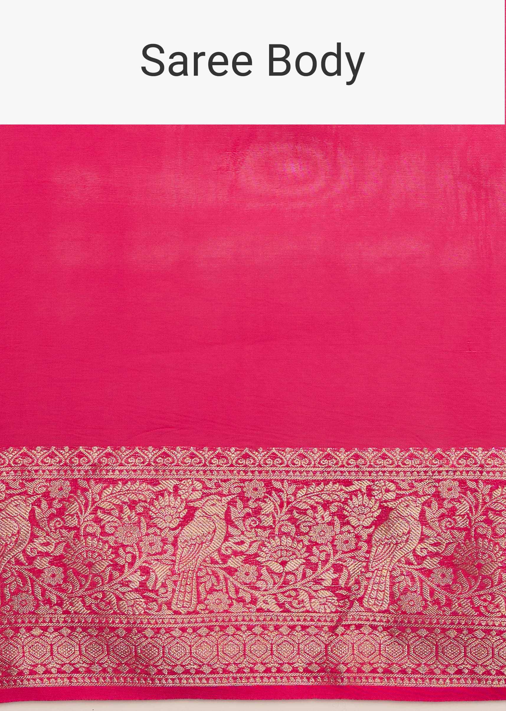 Rani Pink Dola Silk Saree With Woven Border And Pallu