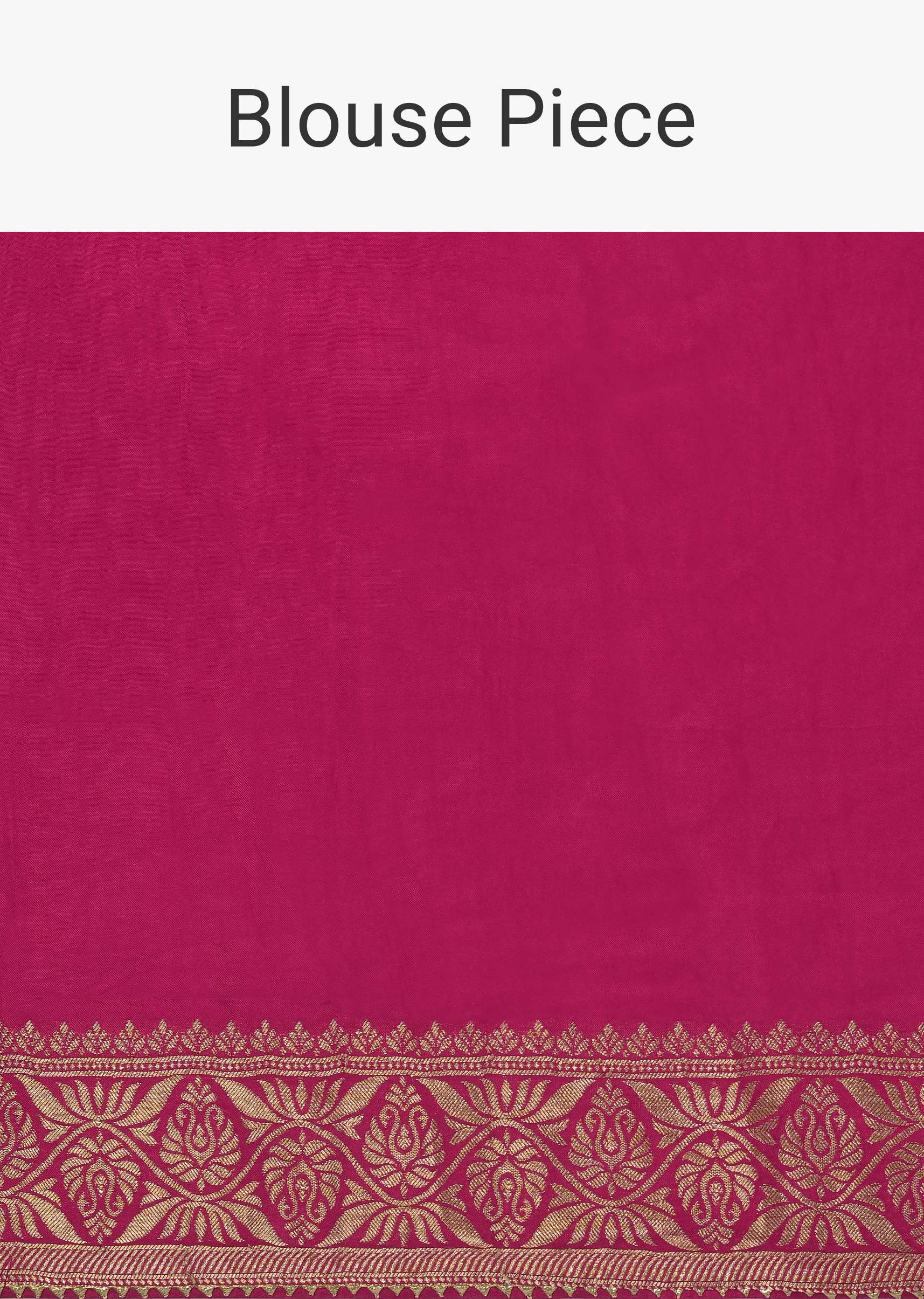 Rani Pink Silk Saree With Bandhani Detail And Unstitched Blouse Piece