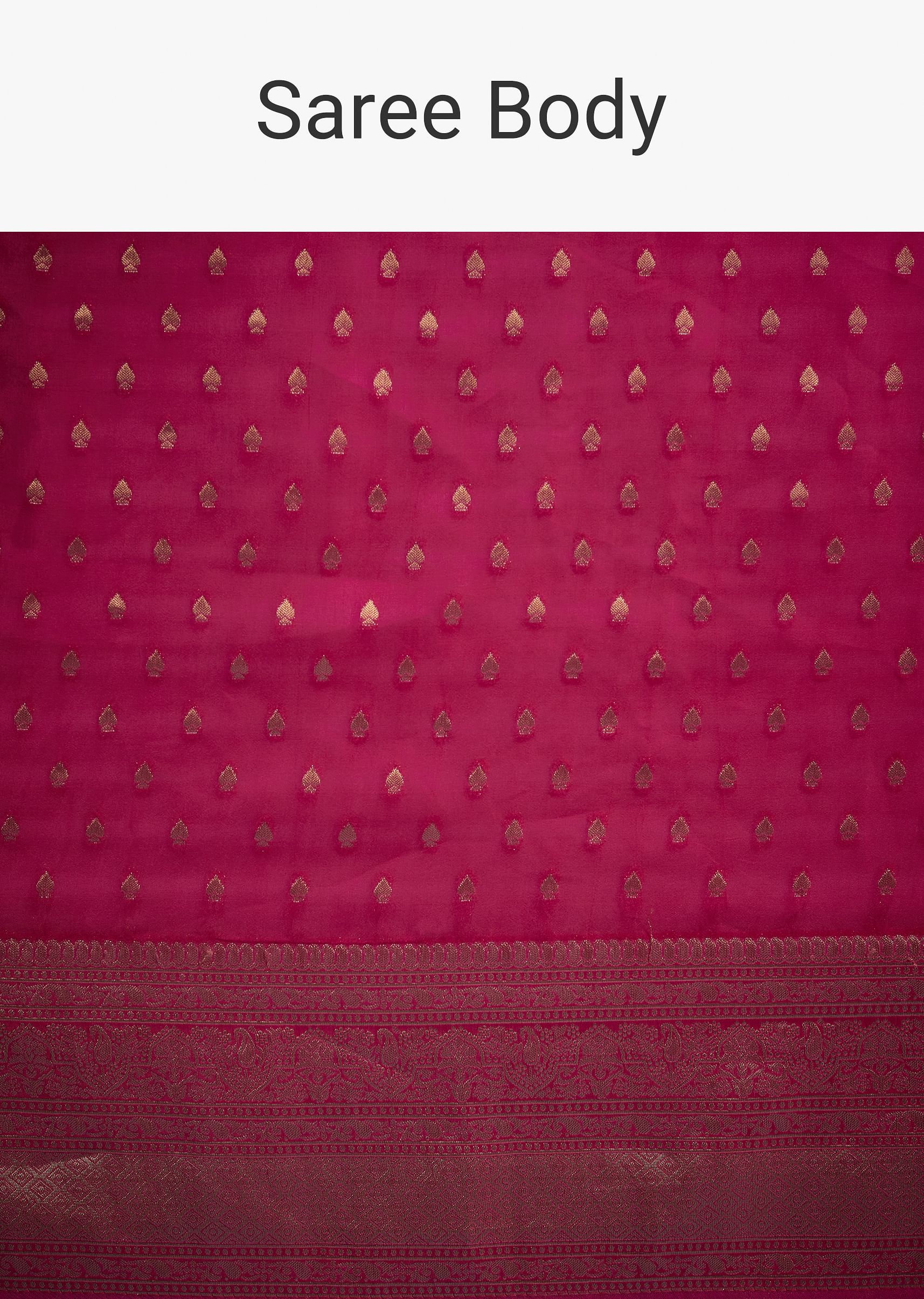 Rani Pink Tissue Silk Saree With Zari Border And Butti Work