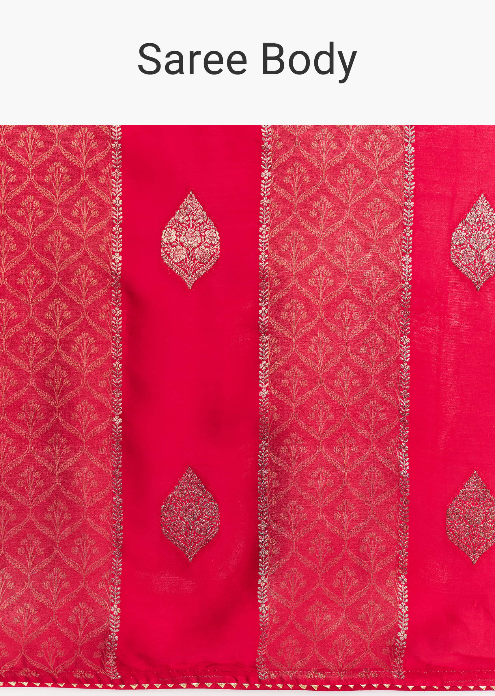 Red Dola Silk Saree With Gota Patti Woven Motifs