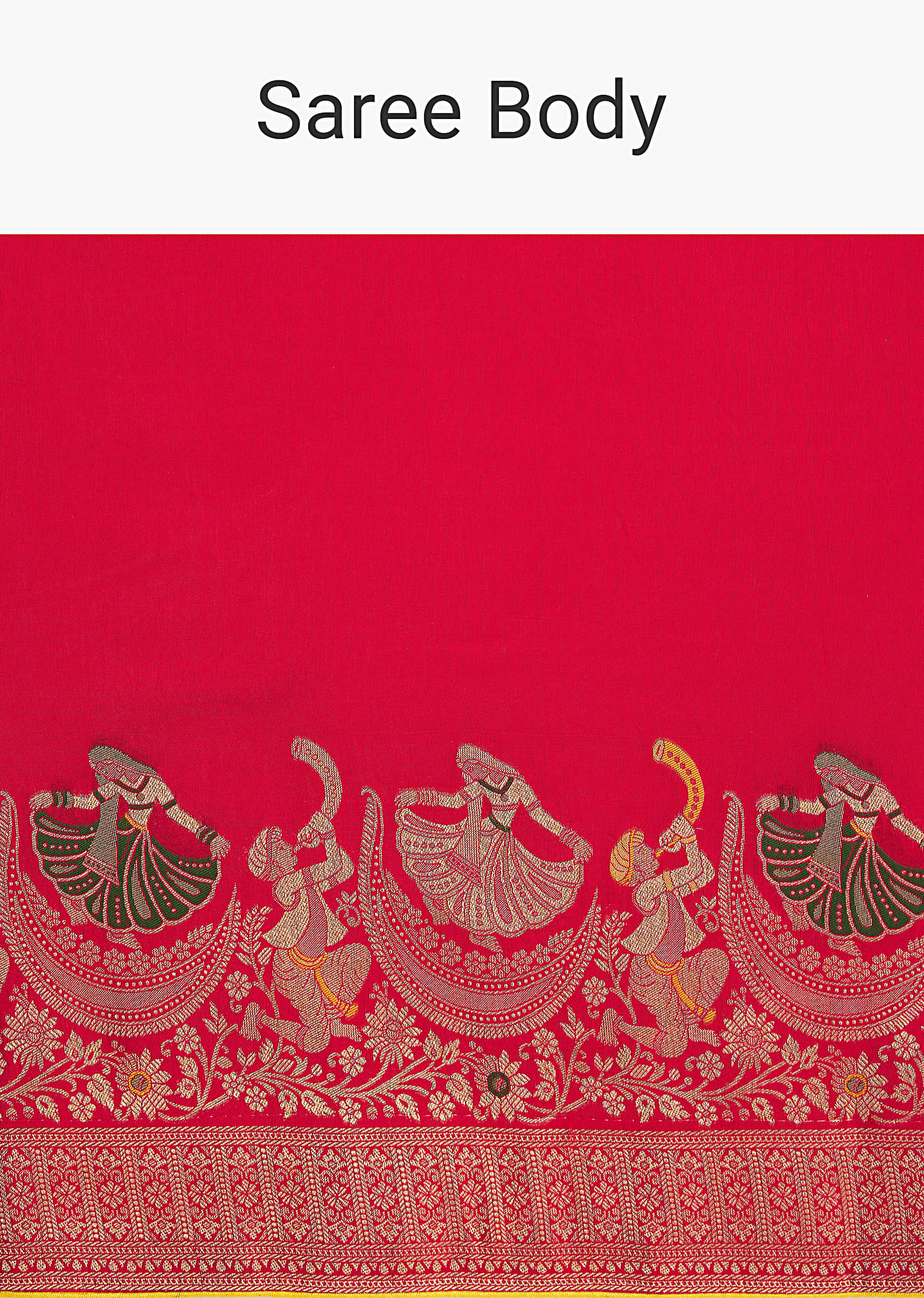 Red Dola Silk Saree With Zari Woven Motifs