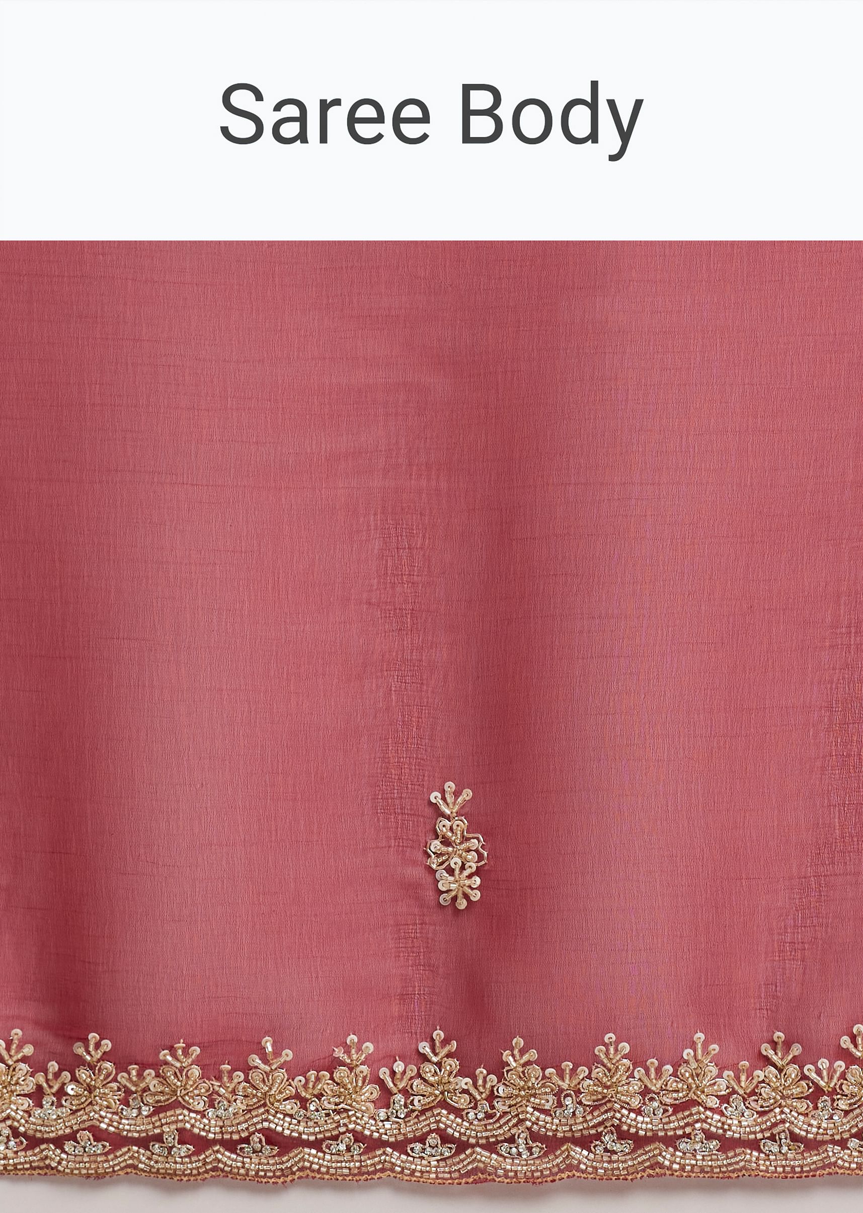 Red Organza Saree With Cutdana And Sequins Border