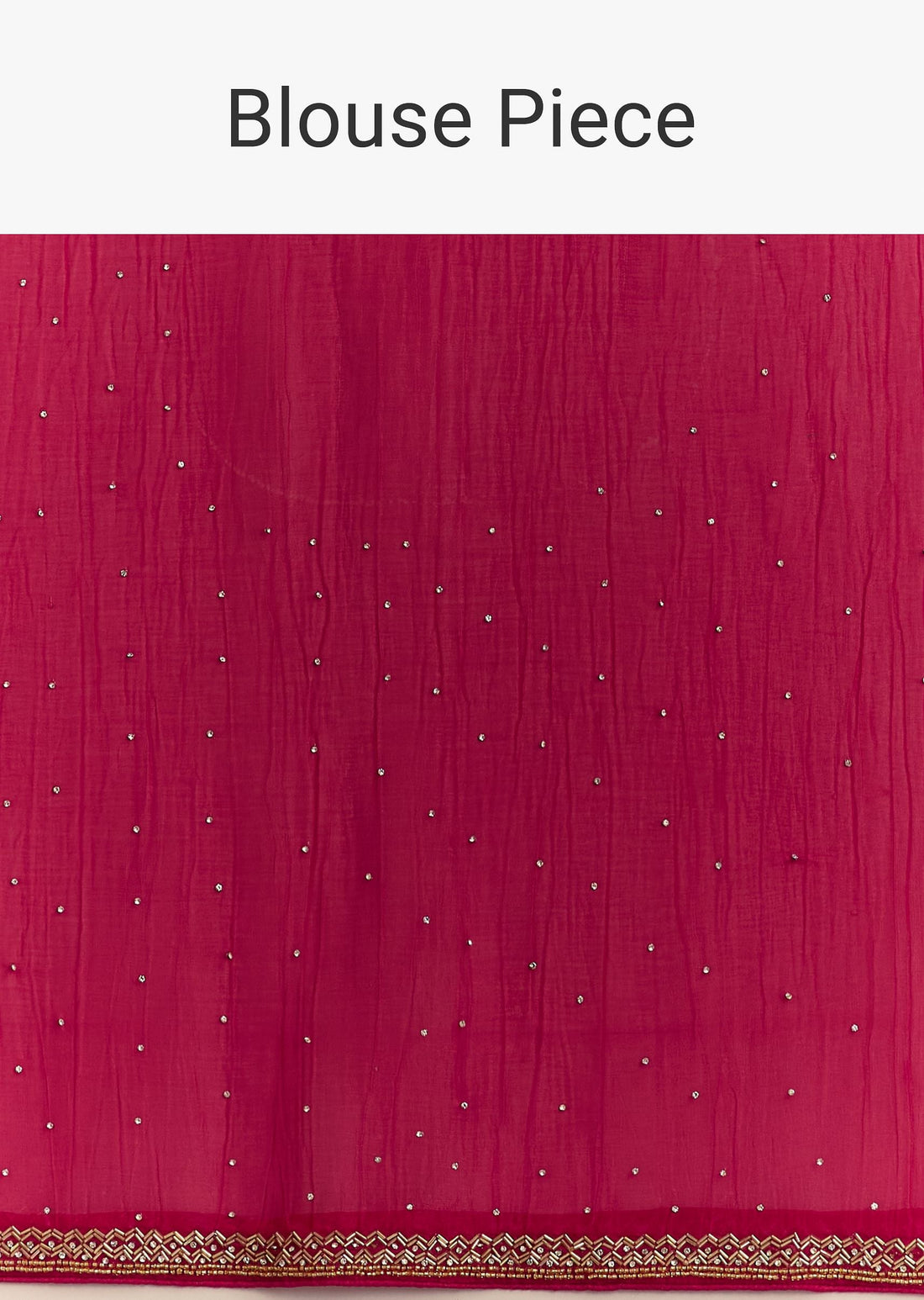 Red Stone Embellished Crushed Tissue Saree With Cutdana Embroidered Border