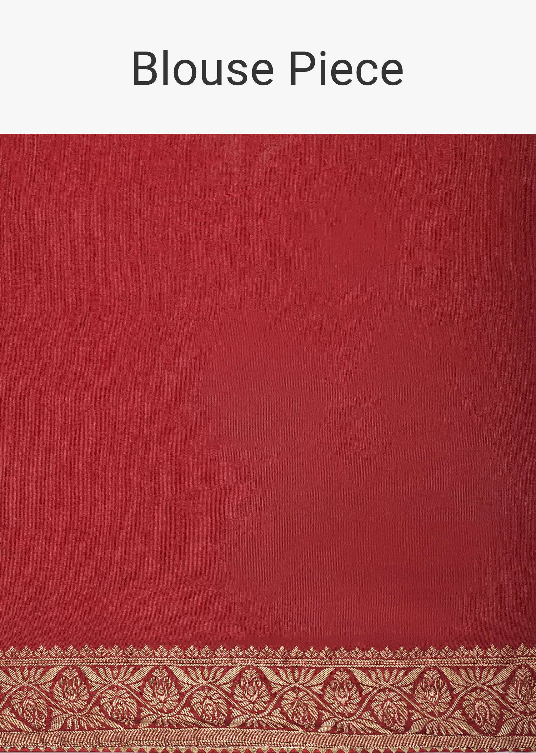 Red Silk Woven Saree With Bandhani Detail And Unstitched Blouse Piece