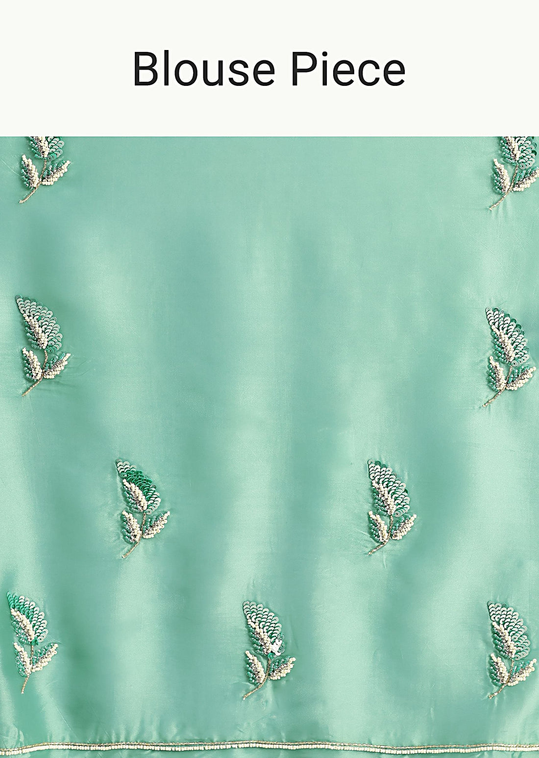 Sea Green Ombre Shaded Satin Saree With Sequin Border And Unstitched Blouse Fabric