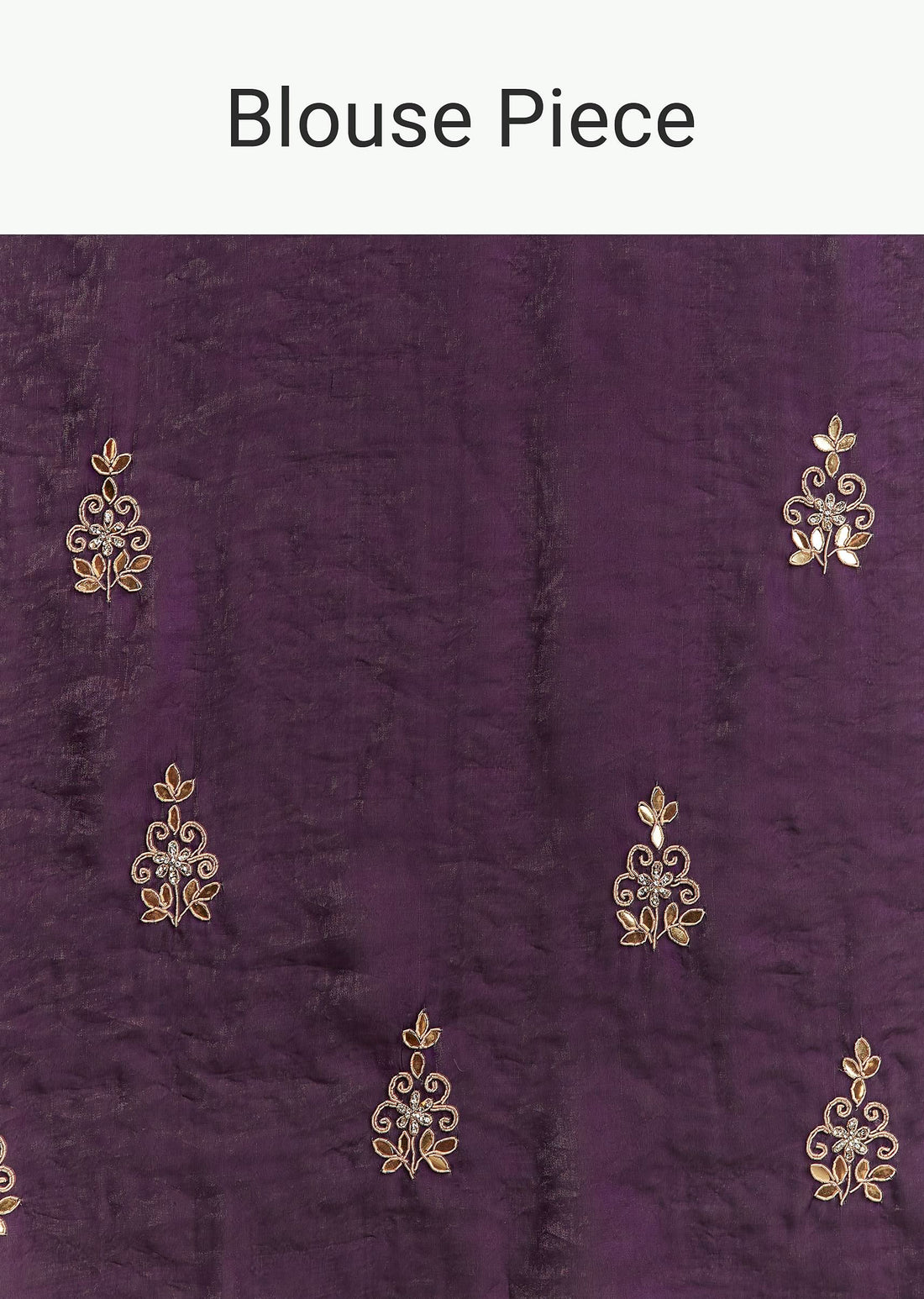 Purple Satin Saree With Gotapatti Work And Scallop Border