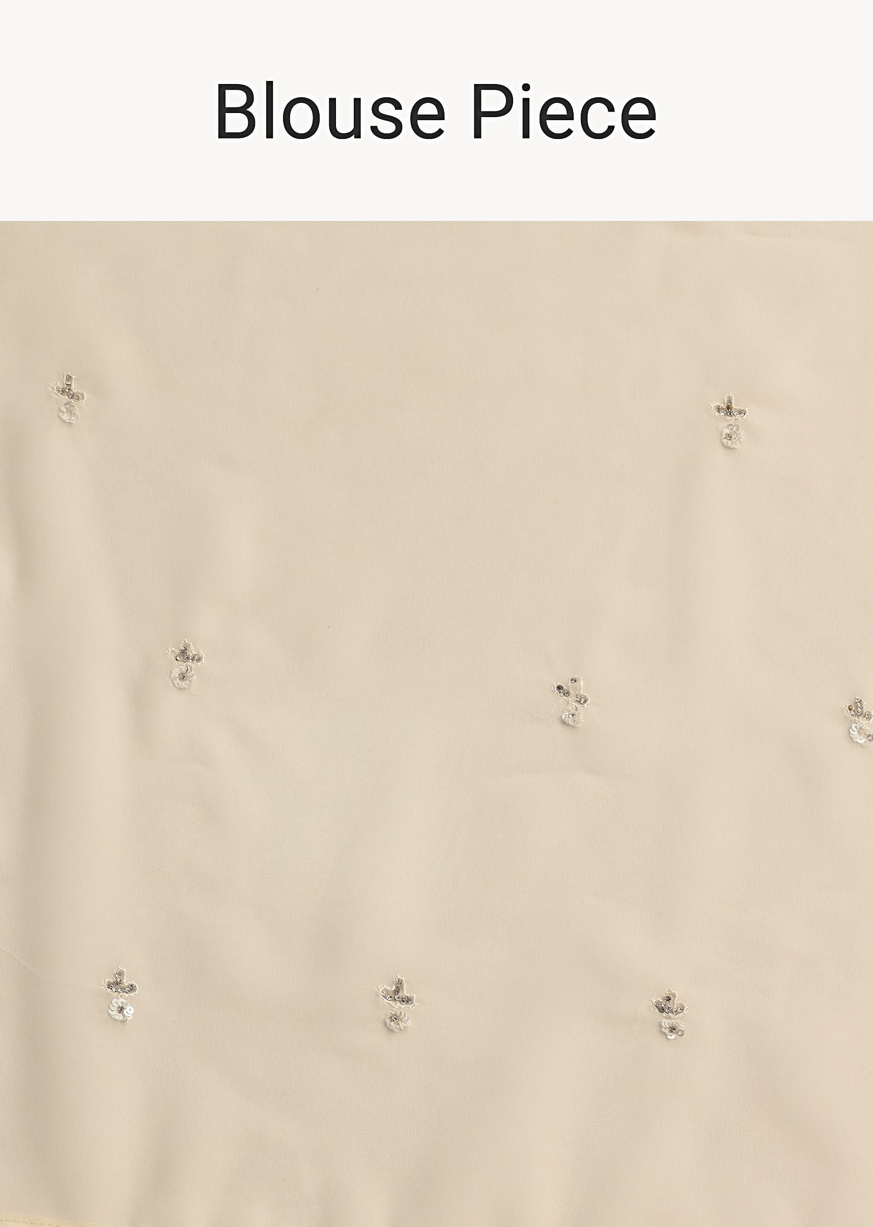 White Georgette Saree With Cutdana Embroidered Saree
