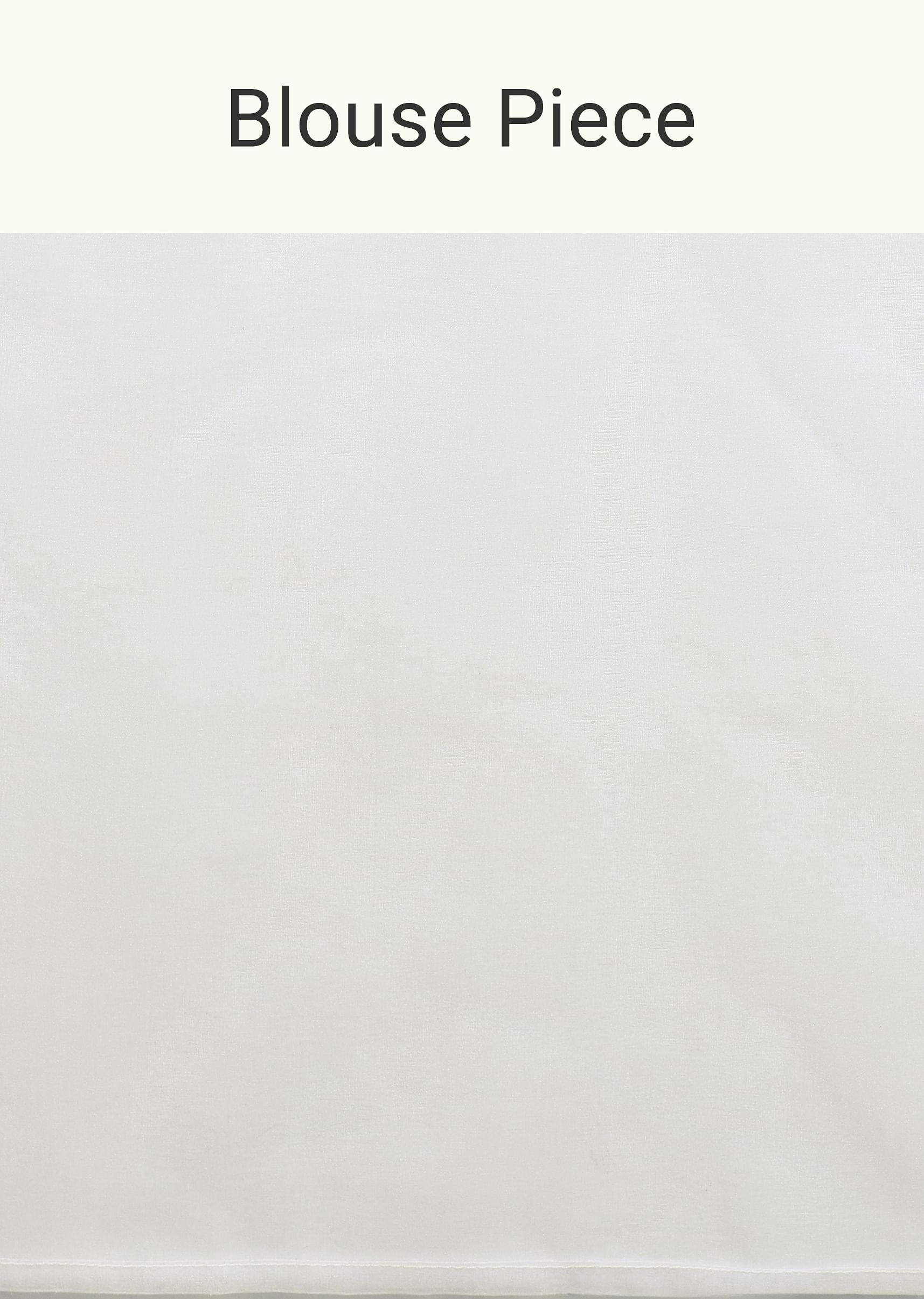 White Saree In Organza With Floral Motif Border And Unstitched Blouse Piece