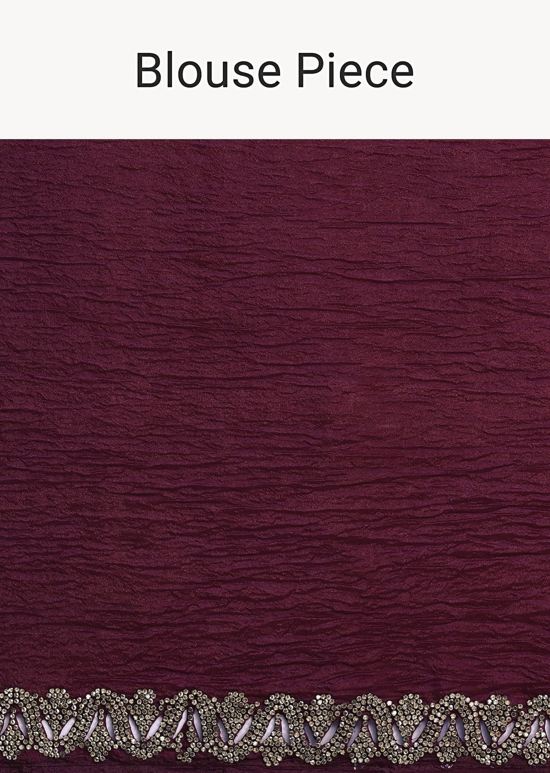 Wine Crushed Tissue Saree With Stone Embellished Border