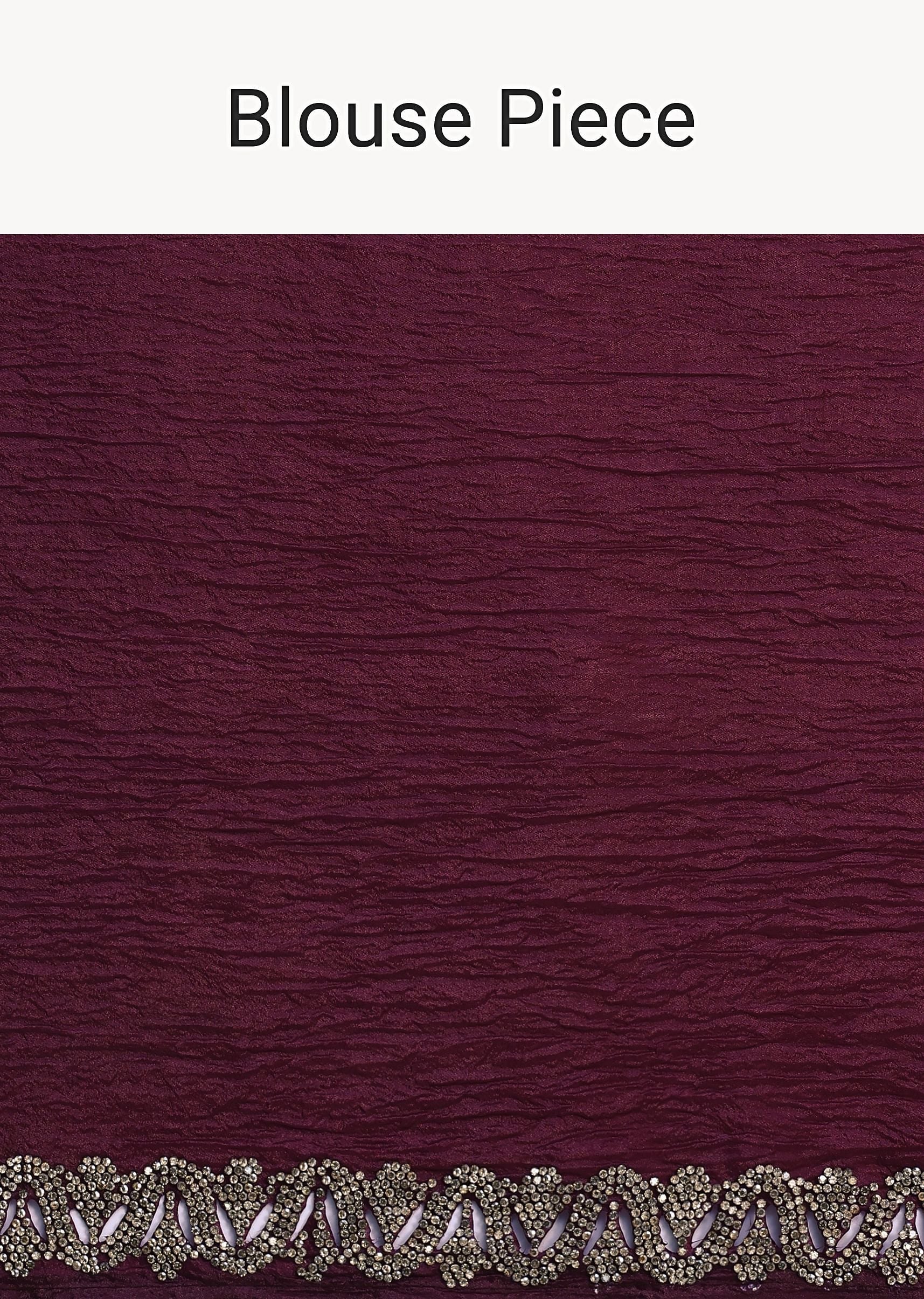 Wine Crushed Tissue Saree With Stone Embellished Border