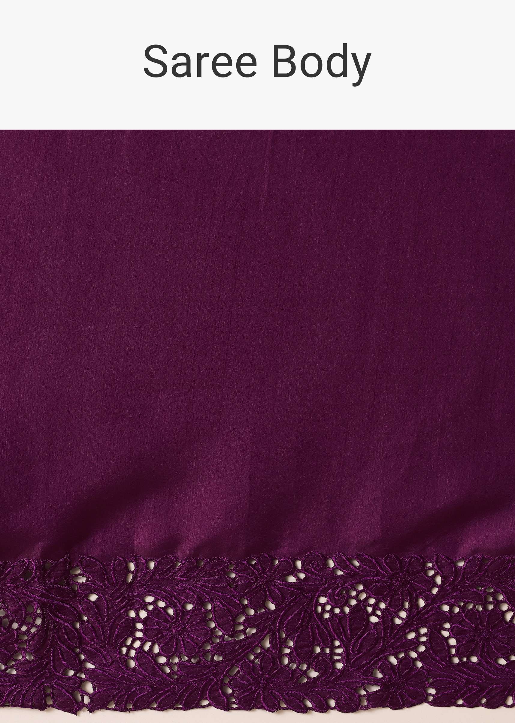 Wine Organza Saree With Lace Border And Unstitched Blouse Piece