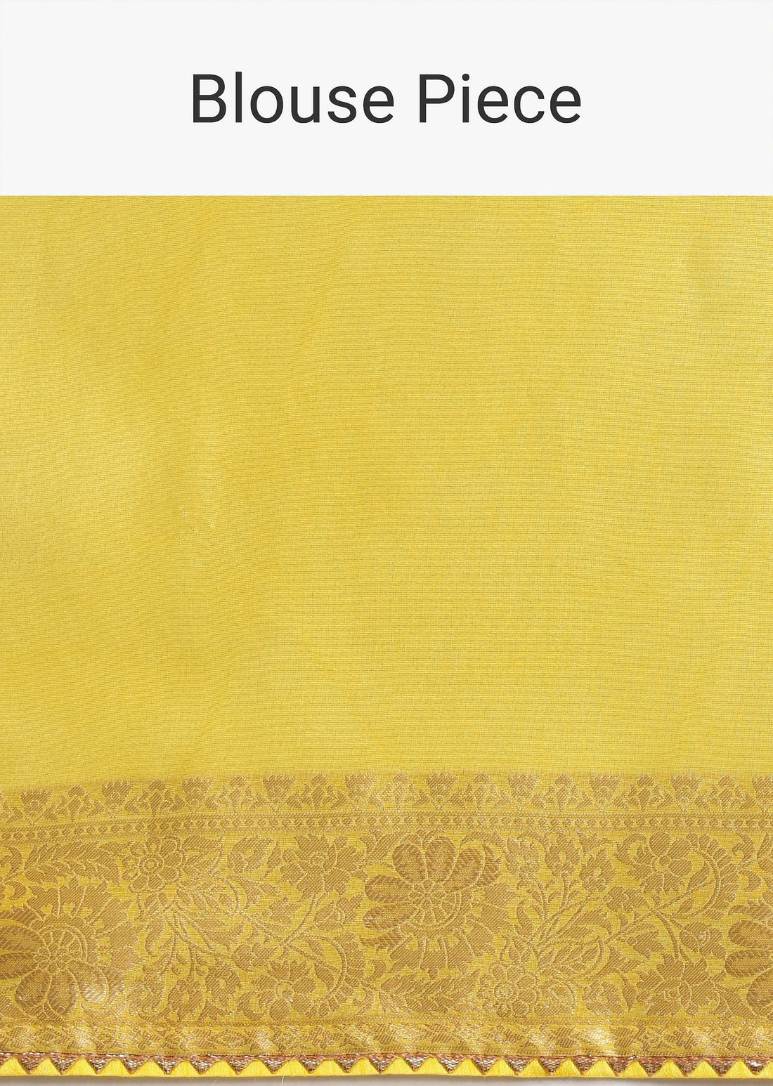 Yellow Striped Tissue Silk Saree with Unstitched Blouse Piece
